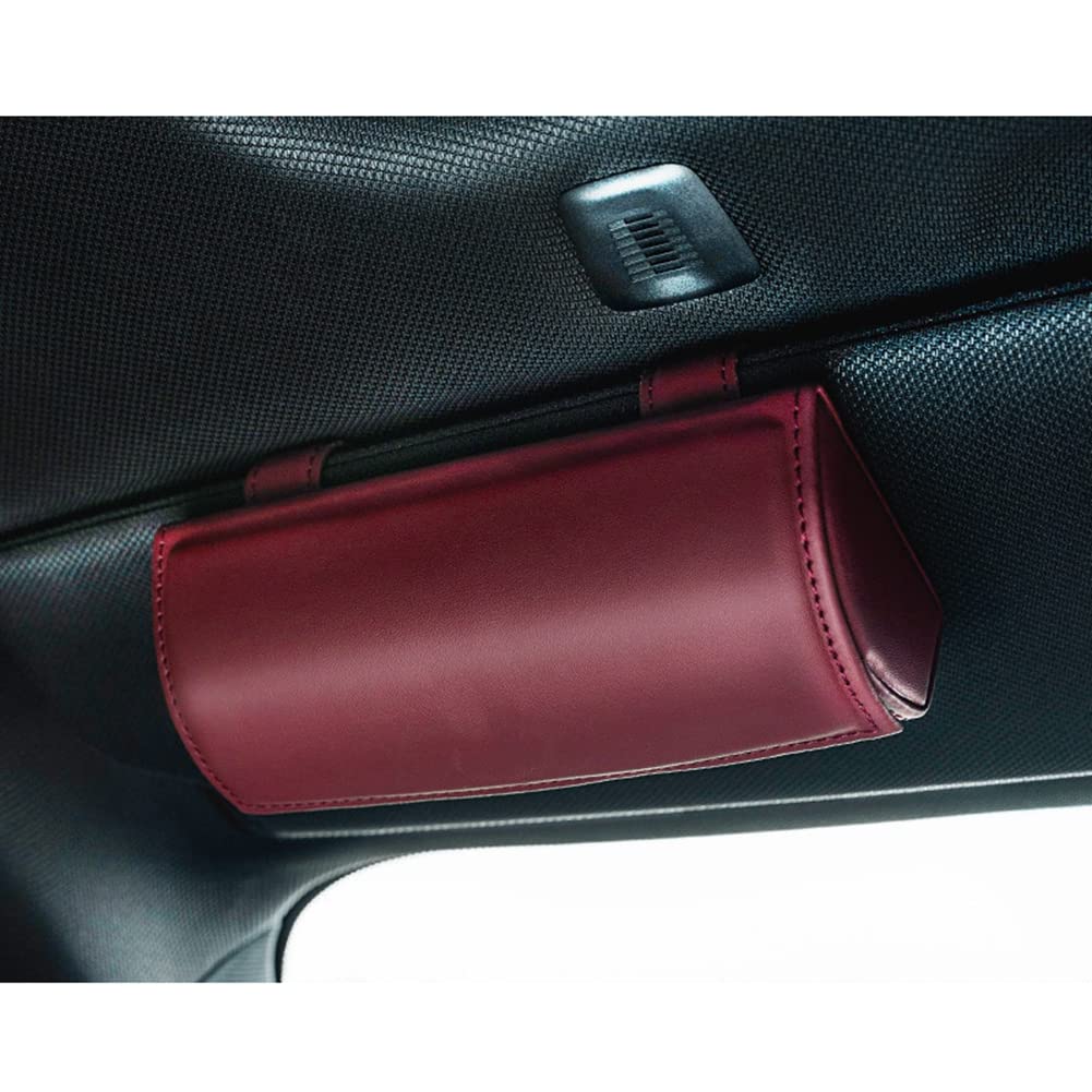 Zcargel Universal Leather Car Sun Visor Glasses Holder - Auto Eyeglasses Organizer Box & Protective Storage Case for Sunglasses, Reading Glasses - Perfect for Road Trips, Commuting & Daily Driving