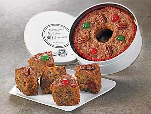 Assumption Abbey Traditional Fruit Cake in Decorative Tin - 2 lbs | Gourmet Holiday Gift, Christmas Dessert, Party Treat & Family Celebration Delight