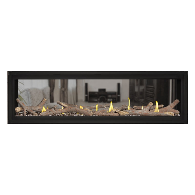 Napoleon Luxuria 62 Inch See-Through Linear Direct Vent Gas Fireplace - LVX62N2X | Modern Home Heating Solution for Living Rooms & Patios