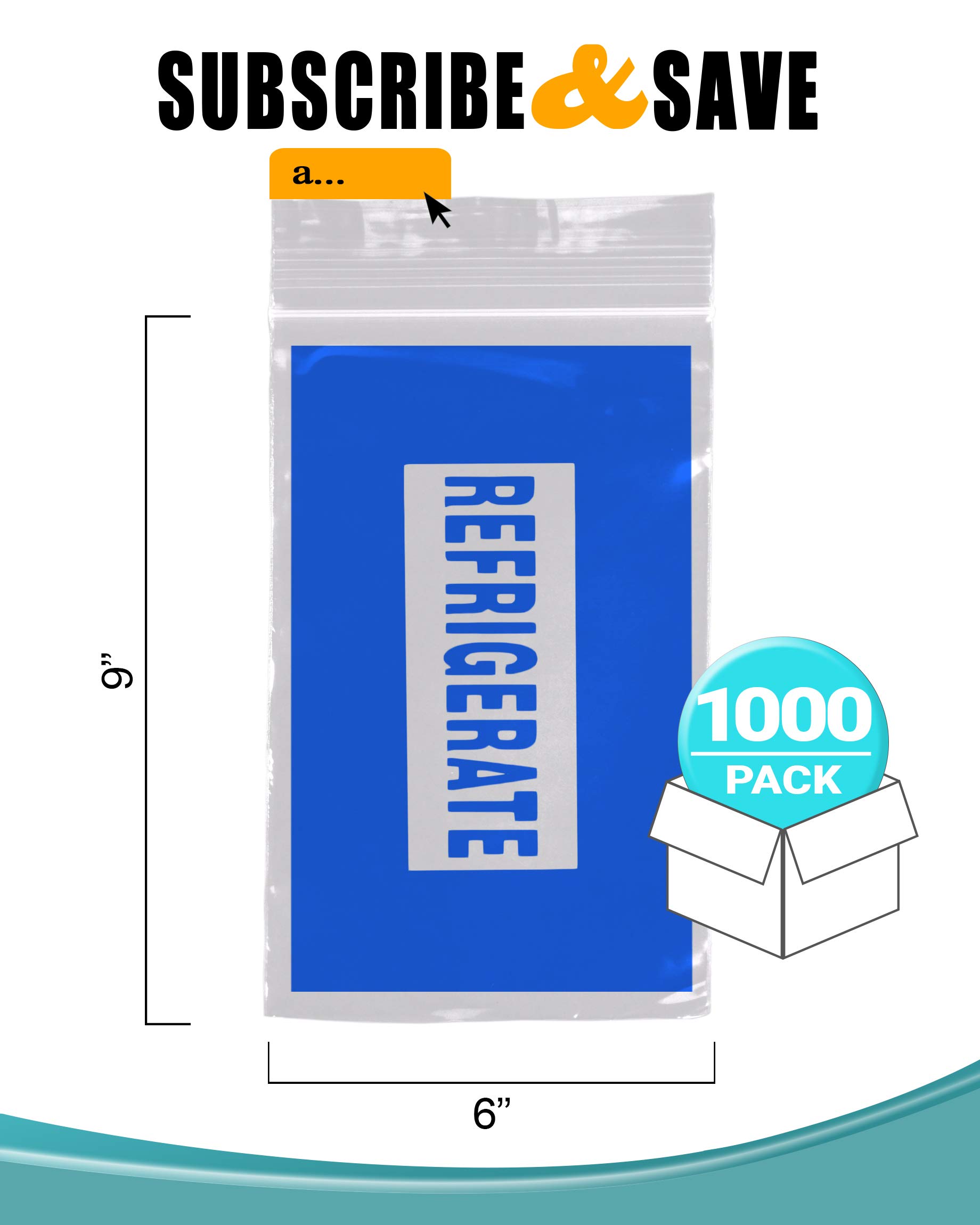 APQ 1000 Pack 6x9 Inch Clear Refrigerator Bags with Secure Zip Closure - Reusable Freezer Storage Bags, 2 Mil Thickness Polyethylene Seal Top Bags for Food, Medicine & Health Applications | Perfect for Meal Prep, Organizing & Long-Term Freezer Storage