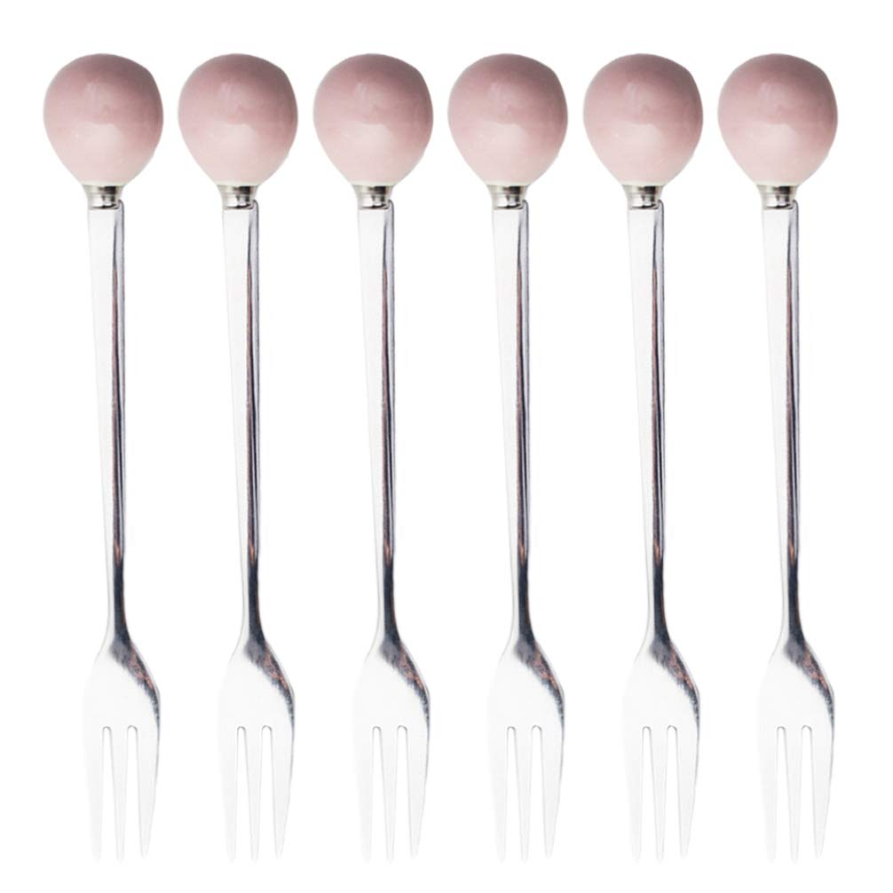 6-Piece Mini Stainless Steel Food Forks Set - Small Salad, Fruit, Sandwich, Snack & Noodle Forks | Perfect for Picnics, Parties, Kids Lunchboxes & Kitchen Use