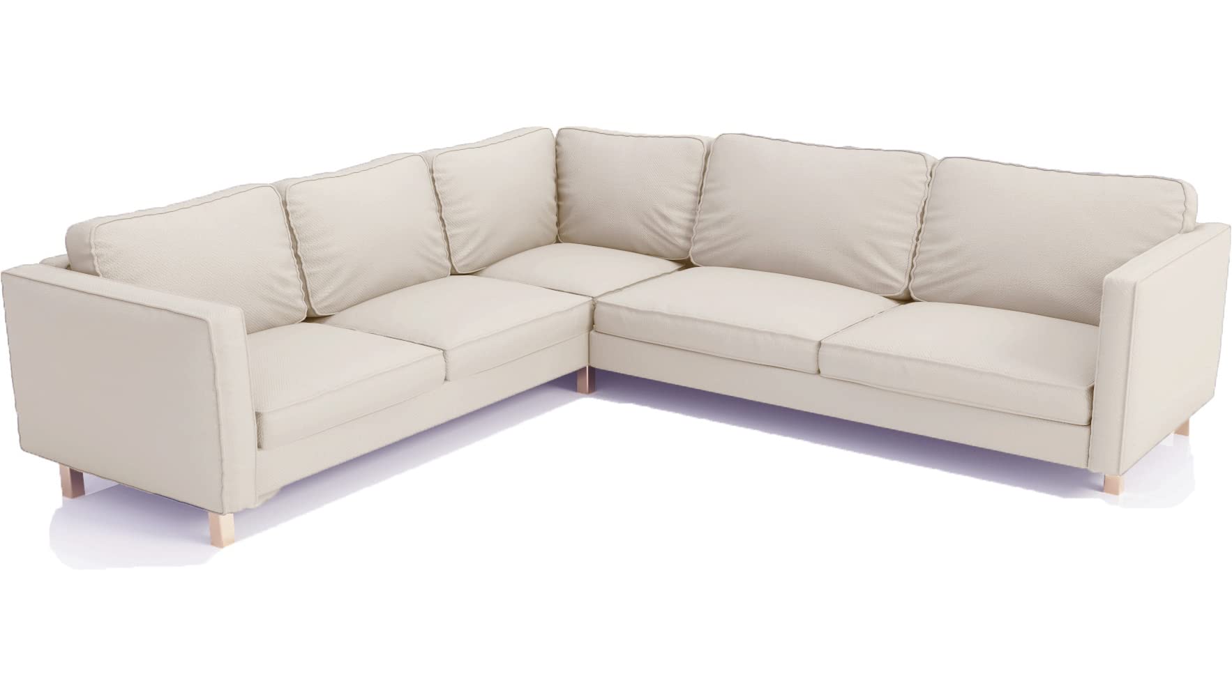 Custom-Made Polyester Karlstad Corner Sofa Cover for IKEA Karlstad Sectional (2+3/3+2) - Beige Slipcover Replacement | Durable & Washable Fabric for Living Room, Family Room & Home Decor