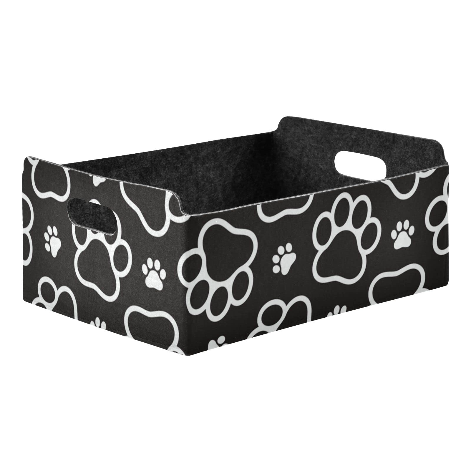 Foldable Fabric Storage Bins with Cat & Dog Footprint Design - Collapsible Closet Organizer for Clothes, Toys, Nursery - Perfect for Shelves, Home & Pet-Friendly Storage Solutions