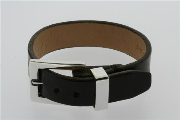 Genuine Leather & Sterling Silver Buckle Bracelet - Dark Chocolate Brown - Stylish & Durable Jewelry for Women - Perfect for Casual Wear, Office & Special Occasions