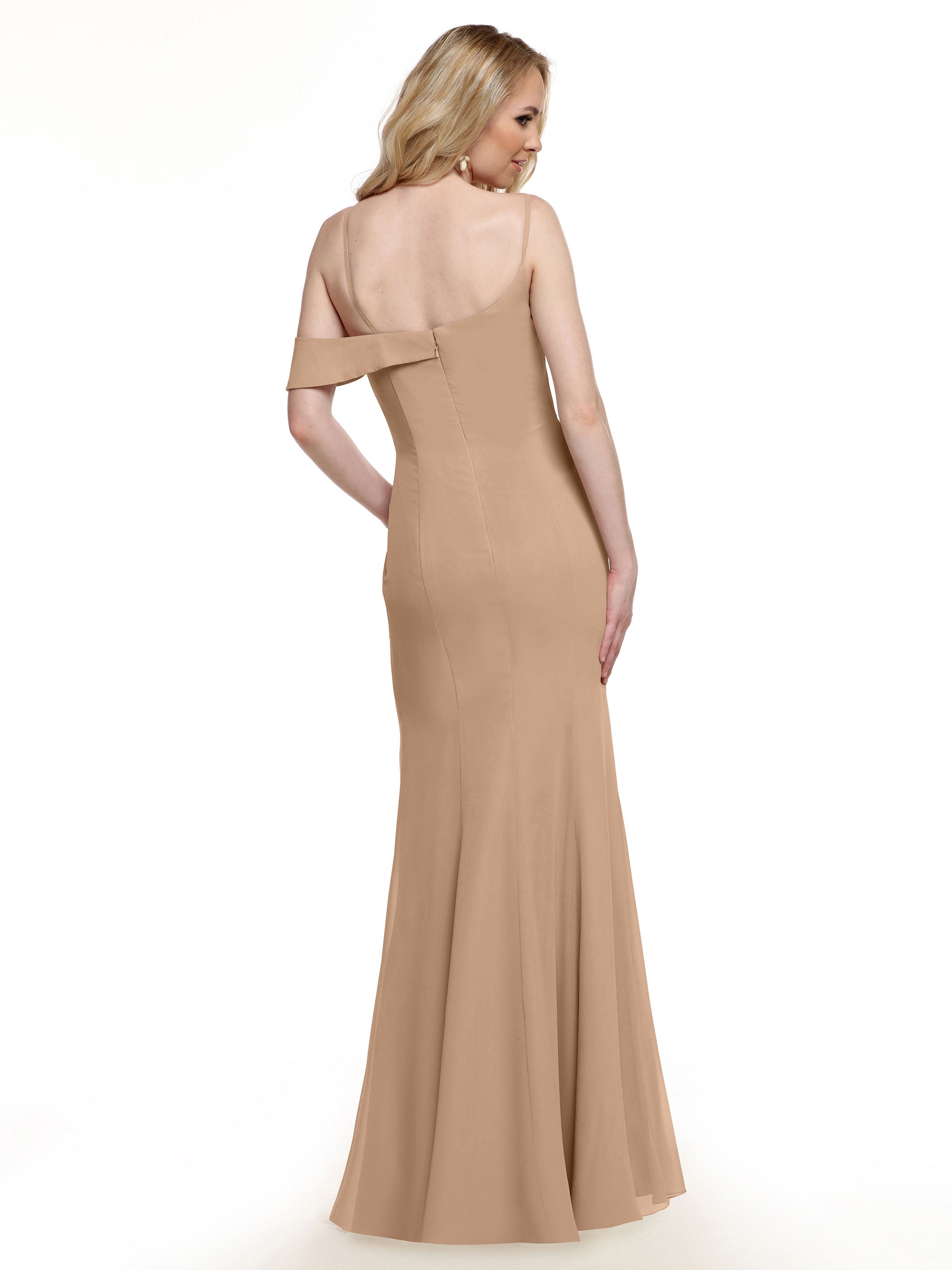 Elegant One Shoulder Fit and Flare Chiffon Bridesmaid Dress - Perfect for Weddings, Prom, and Formal Events