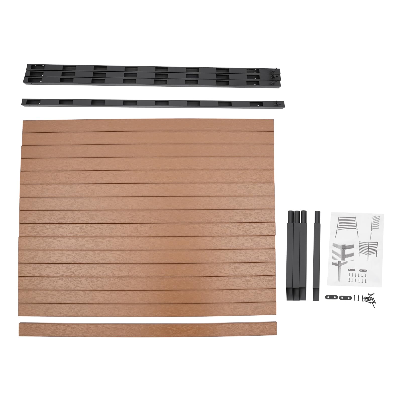 2-Panel 39”W x 51”H Outdoor AC Unit Fence - Steel Pipe Privacy Screen Enclosure for Air Conditioner, Pool Pump & Trash Cans | Freestanding Picket Fence for Garden, Patio & Lawn | Durable Brown Finish | Perfect for Backyard, Pool Area & Outdoor Equipment Protection