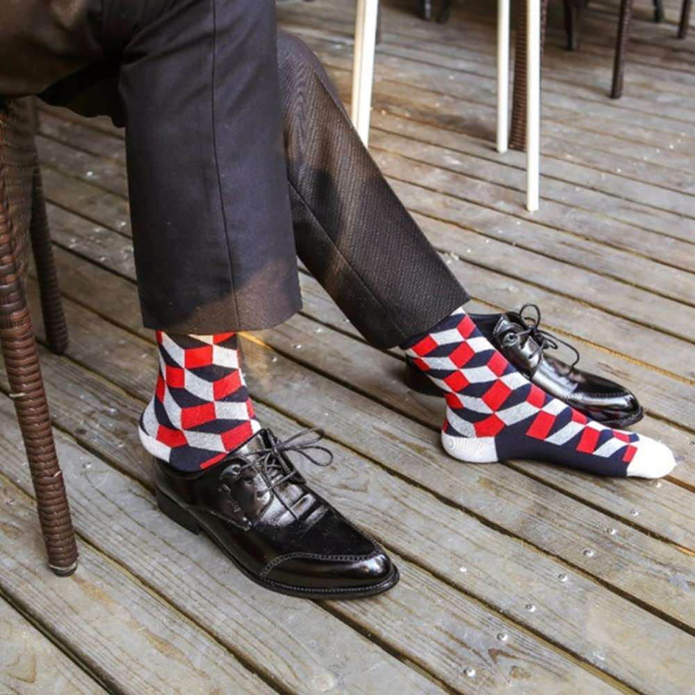 Classic Men's Cotton Socks - Business Casual Dress Socks for Gentlemen in Colorful Patterns | Perfect for Office, Party & Formal Occasions