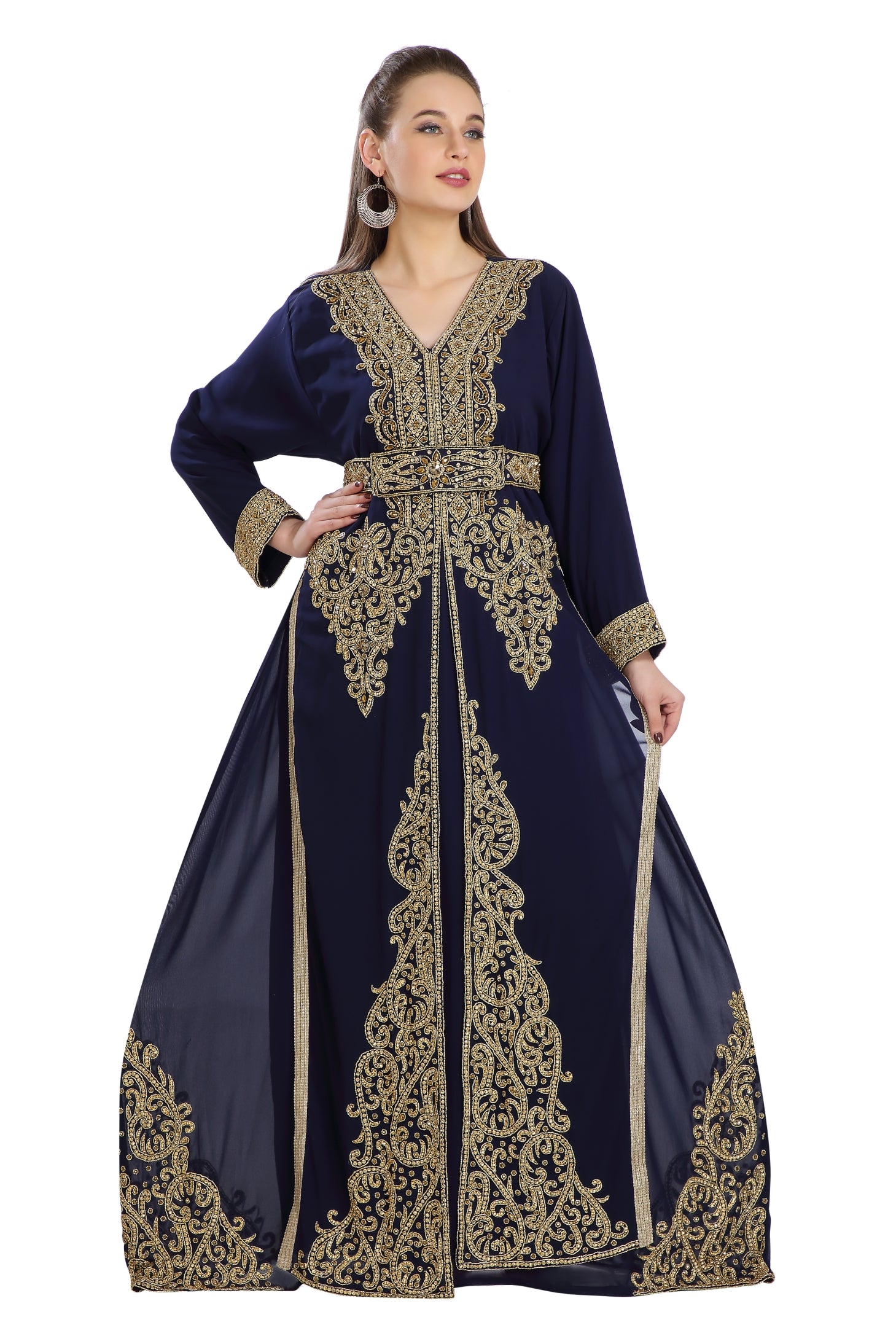 Luxury Jalabiya Gown - Elegant Kaftan Dress for Women | Boho Chic Maxi Dress for Beach, Wedding & Special Occasions