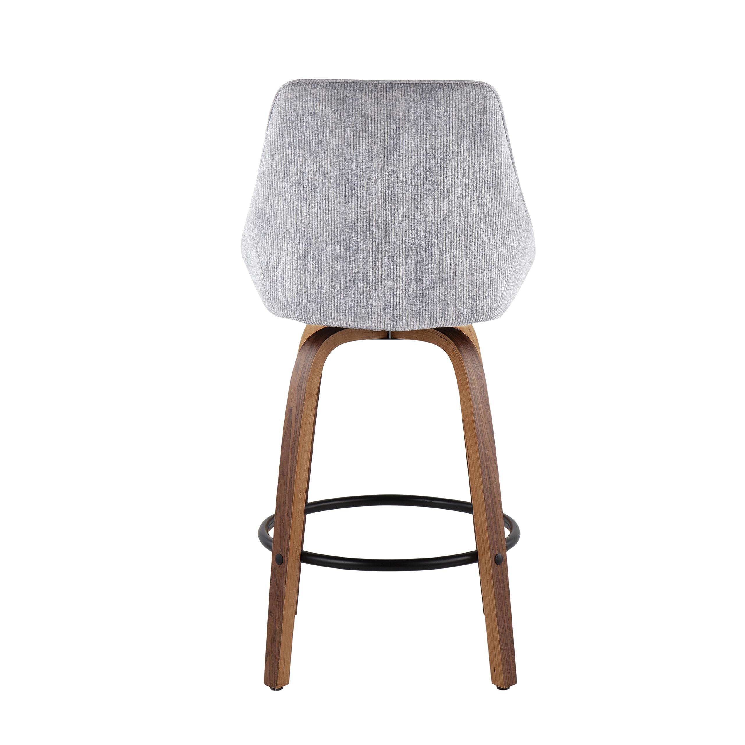 LumiSource Diana Walnut Wood Counter Stools Set of 2 - 24