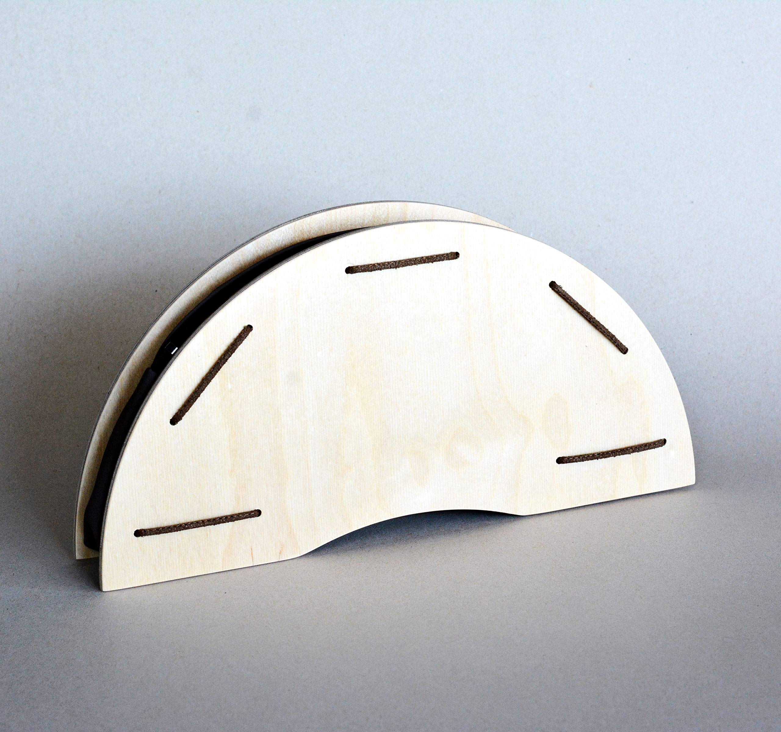 Stylish Half Moon Wooden Clutch Bag with Leatherette Pouch - Unique Wooden Purse for Women - Perfect for Evening Parties, Weddings & Special Occasions