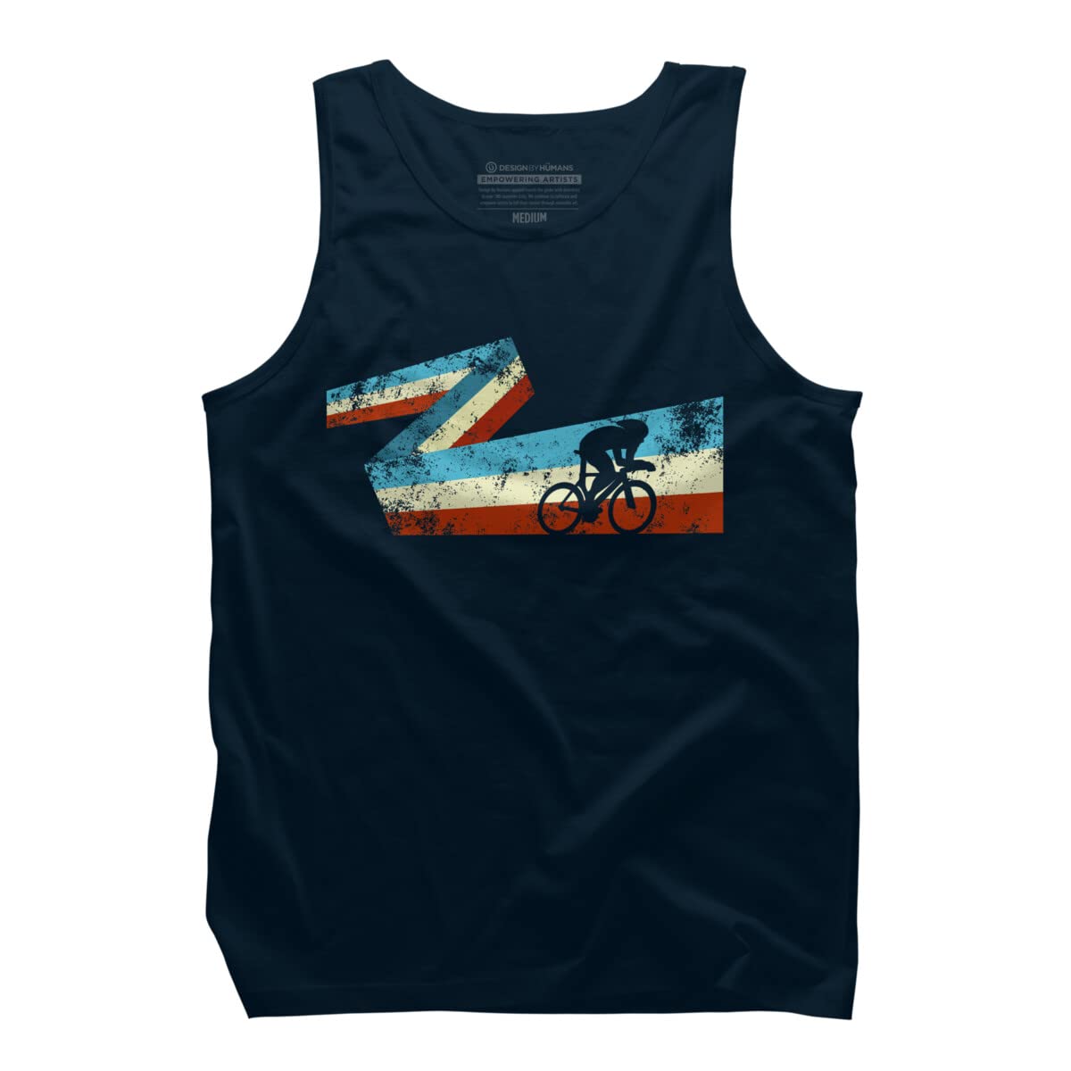 Design By Humans Men's Bicycle Racer Graphic Tank Top - Breathable Cotton Tee for Cycling & Casual Wear - Perfect for Summer Workouts and Outdoor Activities