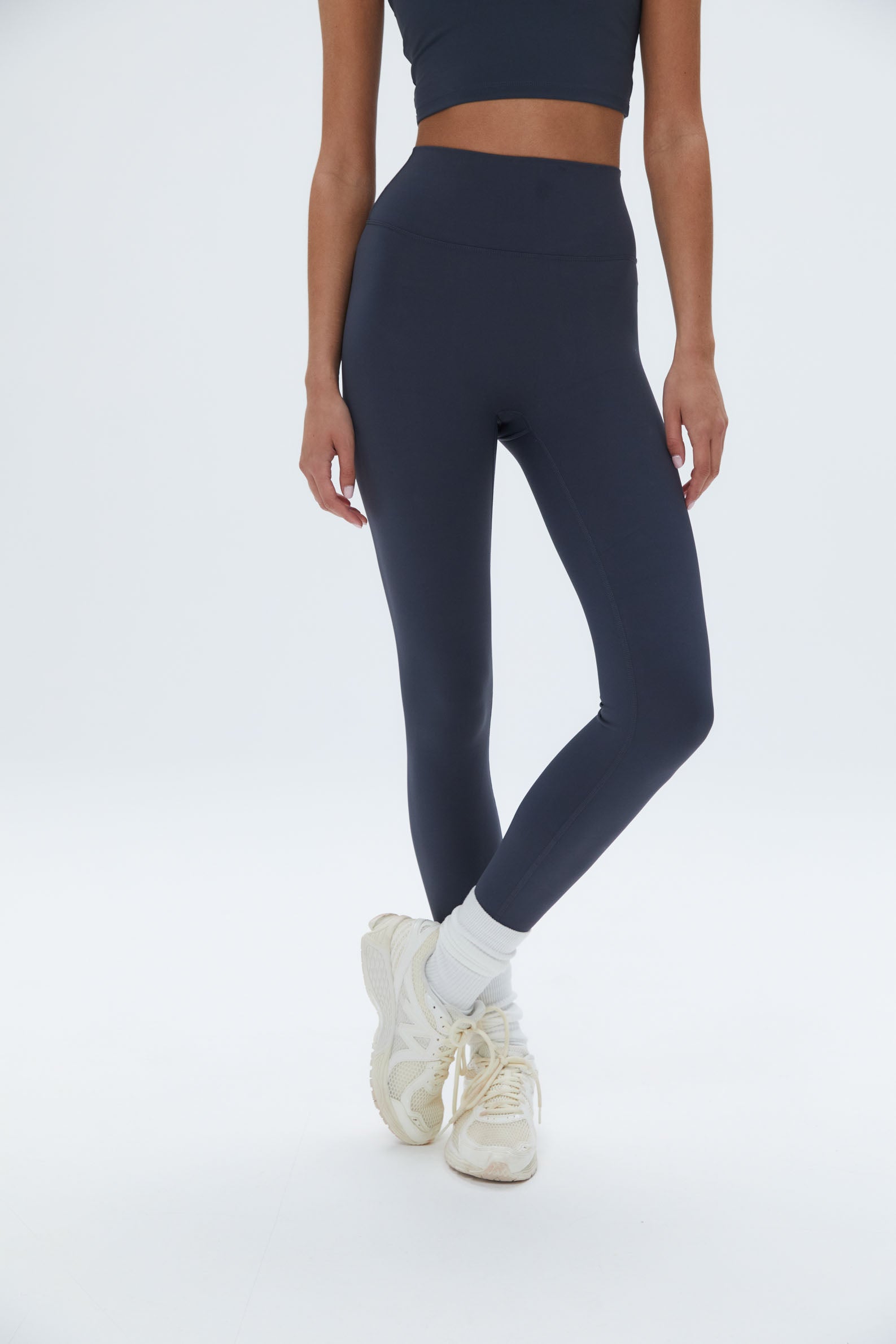 Premium High-Waisted Yoga Leggings for Women - Midnight Blue - Moisture-Wicking & Tummy Control - Perfect for Workouts, Running & Lounge Wear