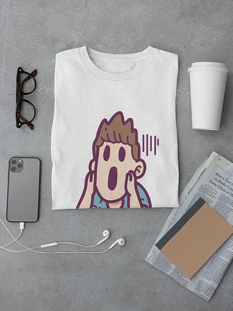 Funny Scared Man Cartoon T-Shirt for Men - Casual Graphic Tee for Everyday Wear, Parties, and Gifts