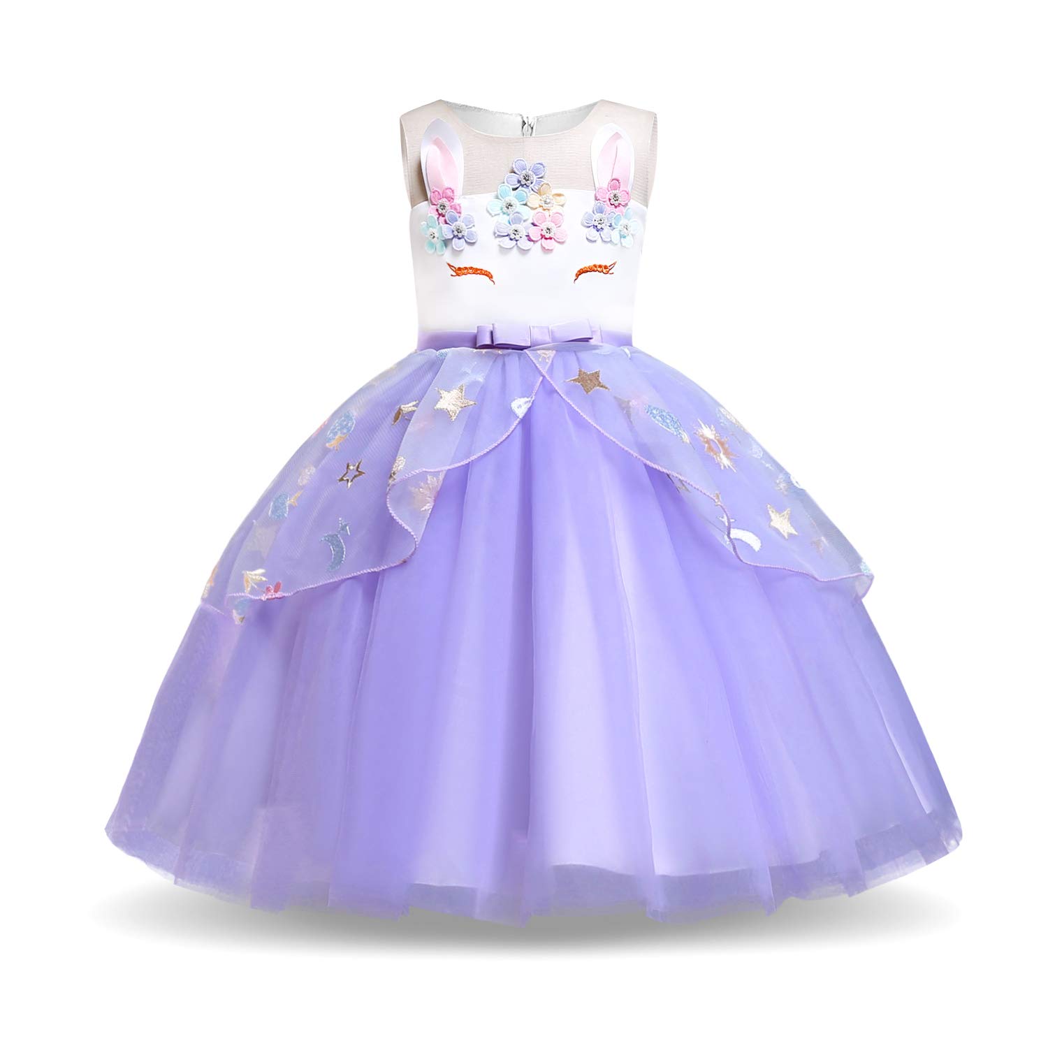 Rainbow Unicorn Costume for Toddler Girls - Princess Birthday Party Dress & Halloween Outfit - Cute Dressy Daisy Gown for Dress Up, Photo Shoots & Special Occasions