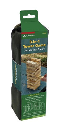 3 in 1 Tower Stacking Game Set - Classic Wooden Block Building Toys for Kids & Adults - Perfect for Family Game Night, Party Entertainment and STEM Learning Activities