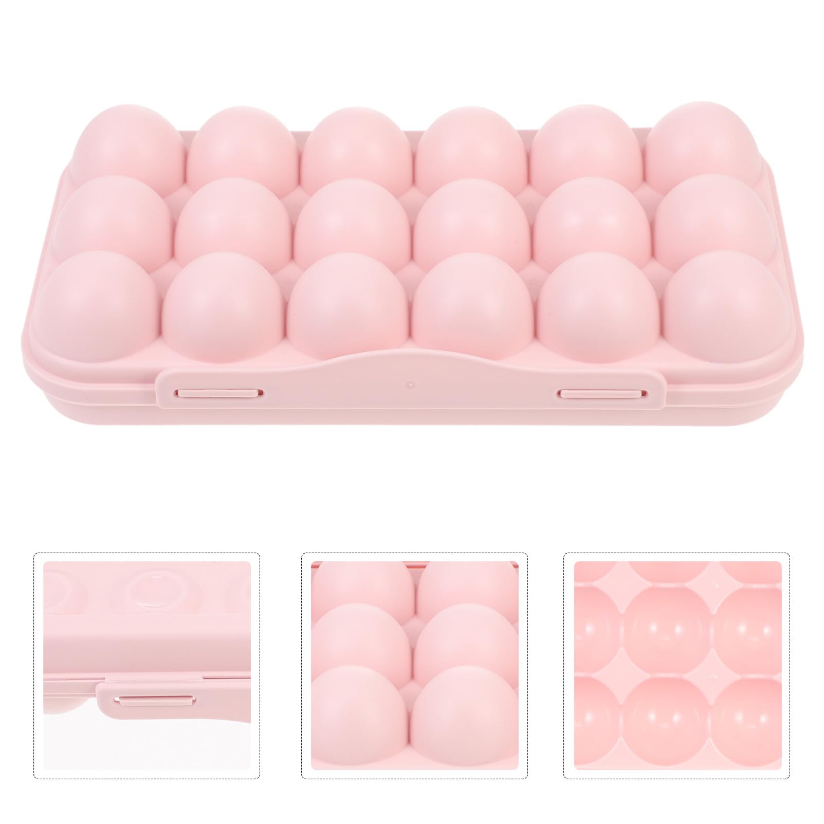 Stackable Plastic Egg Holder with Lid - Holds 18 Eggs | Refrigerator Organizer for Fresh Egg Storage | Perfect for Deviled Eggs, Breakfast Meal Prep & Kitchen Organization