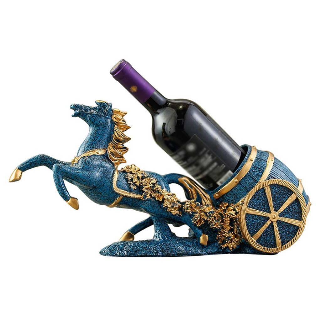GTGX HK Resin Wine Bottle Holder - Decorative Horse Sculpture Liquor Shelf for Bar, Kitchen & Dining Room | Freestanding Wine Rack Storage Stand for Displaying Spirits & Decorative Crafts