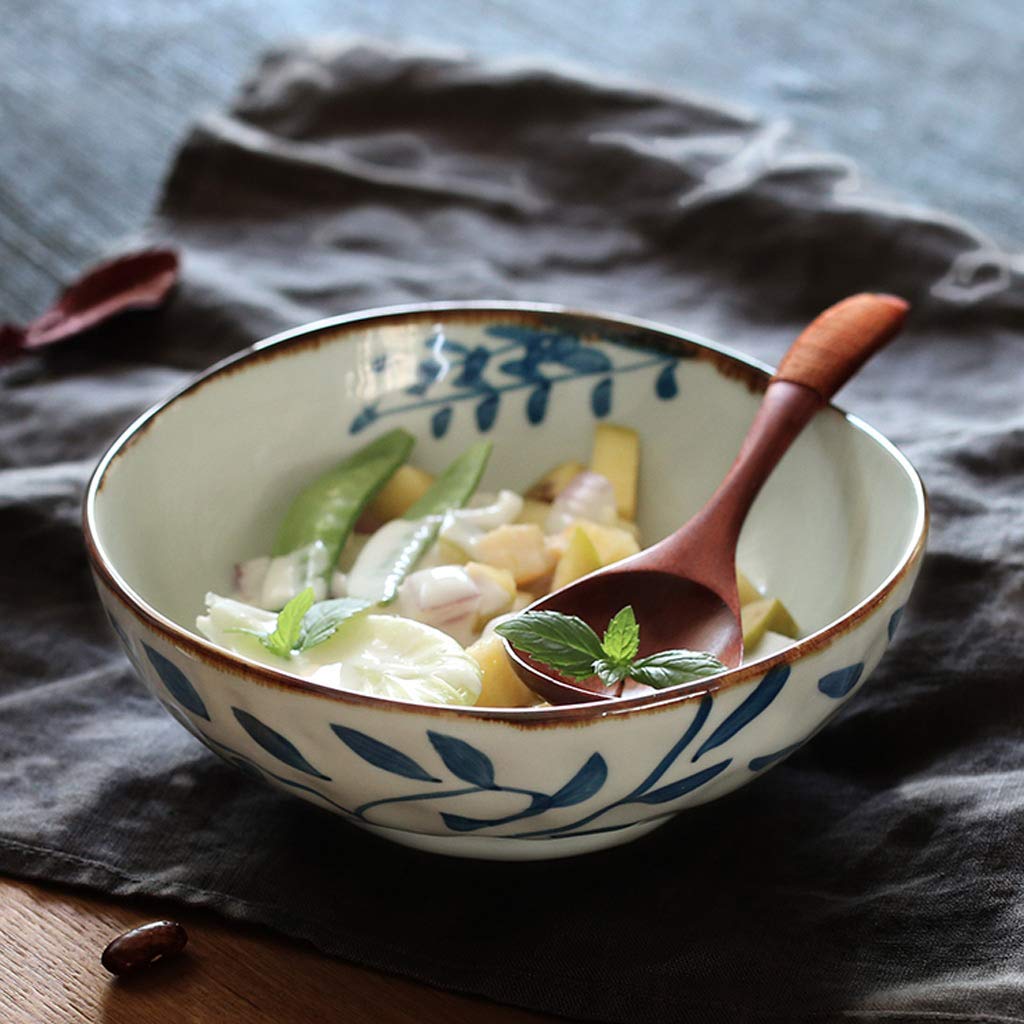 Premium Ceramic Noodle Bowls - Large Capacity Ramen & Salad Bowls for Soup, Grain, Vegetables, Fruits - Perfect for Home Dining, Meal Prep & Restaurant-Style Presentation