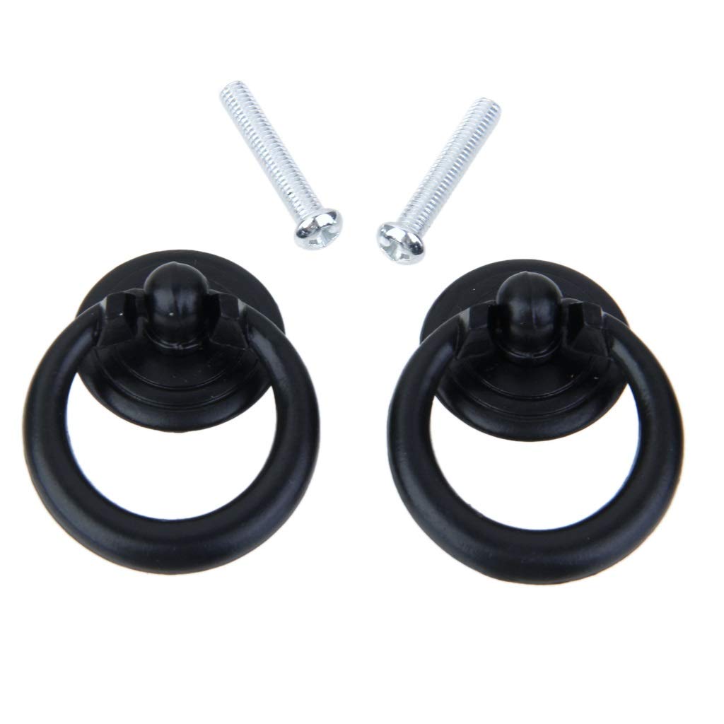 2PCS Vintage Black Single Hole Cabinet Knob - Dresser Wardrobe Drawer Pull Handle for Home Furniture & DIY Projects