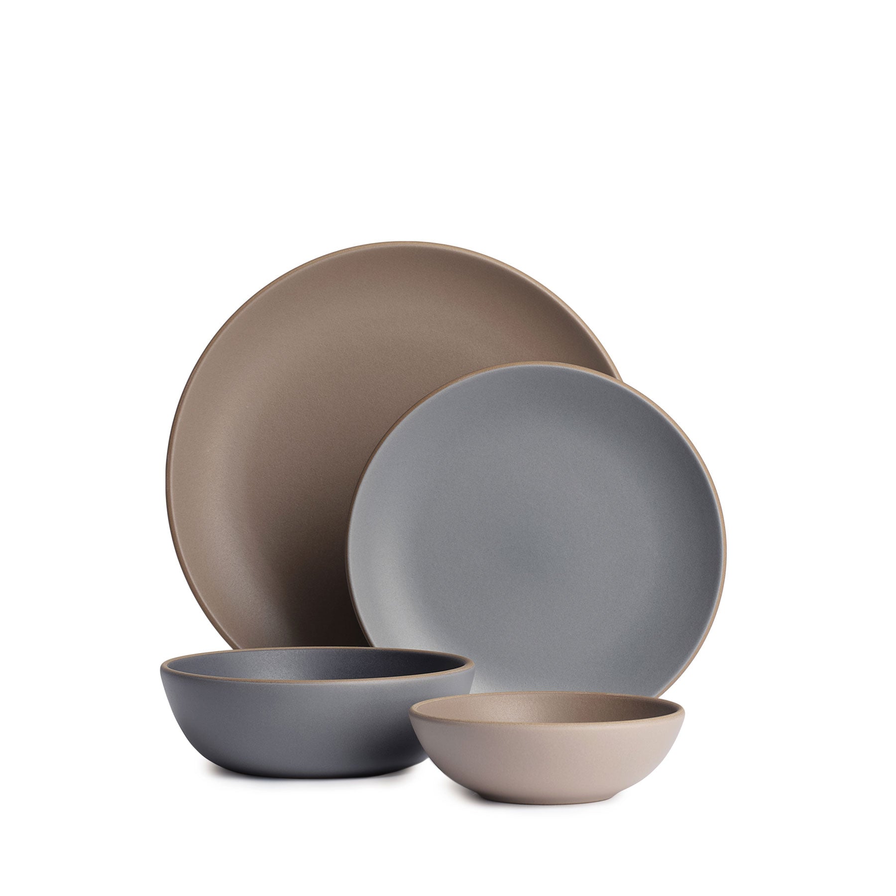 Miller 4-Piece Dinnerware Set - Elegant Porcelain Plates & Bowls for Everyday Dining, Dinner Parties & Home Decor (Service for 1)