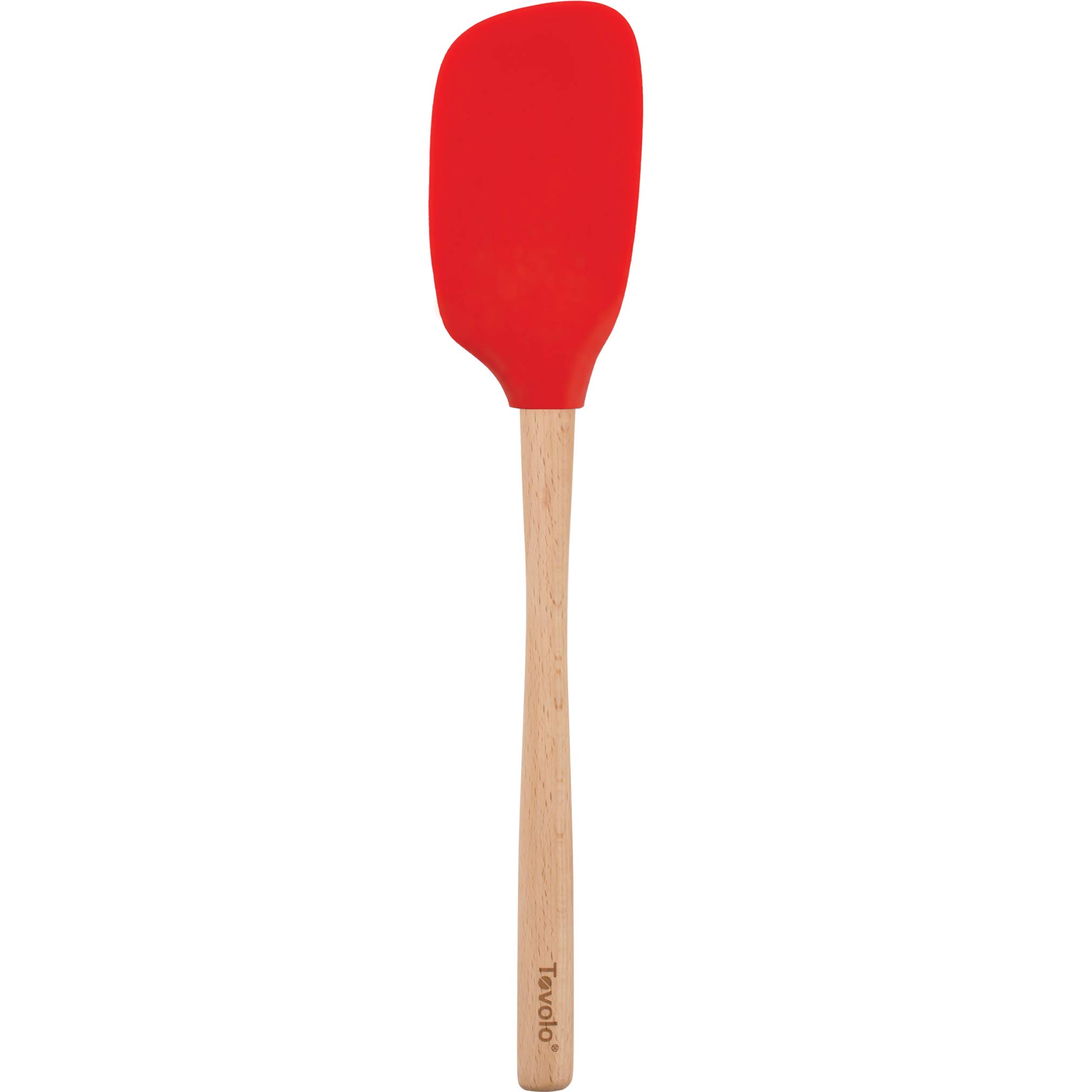 Tovolo Flex-Core Wood Handle Spatula - Removable Head, Heat Resistant, Easy to Clean - Candy Apple Red - Perfect for Baking, Cooking, Mixing & Serving