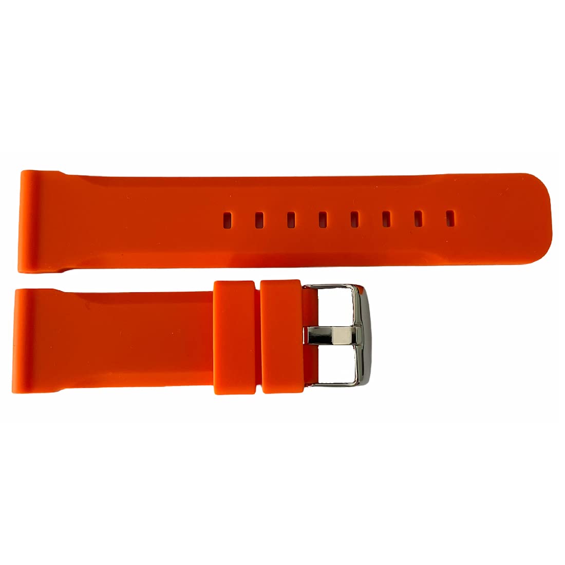 BUZZUFY 18mm Silicone Orange Chronograph Watch Band - Durable, Comfortable Strap for Men & Women - Perfect for Sports, Fitness & Everyday Wear