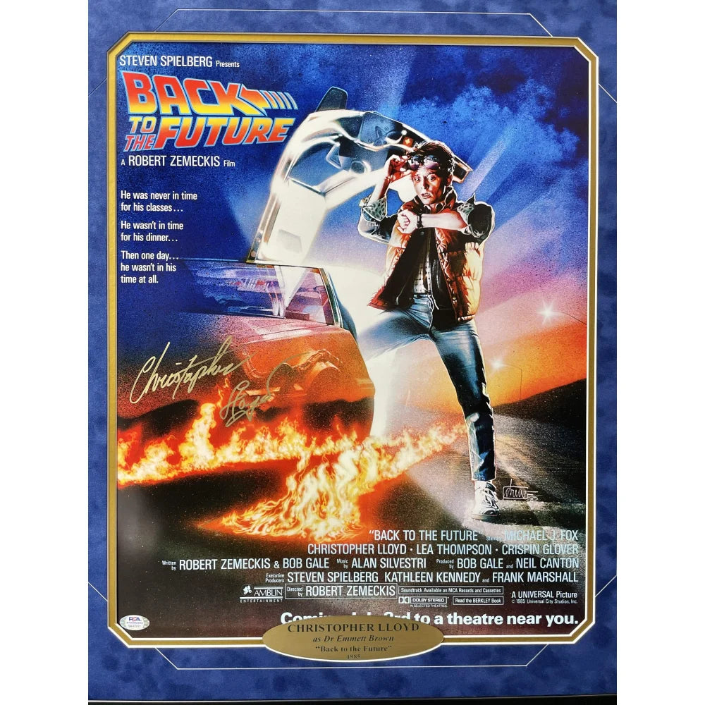 Authentic Christopher Lloyd Signed 16x20 Framed Photo - Back to the Future Movie Poster with PSA/DNA COA - Perfect for Home Theater Decor, Sci-Fi Collectibles & Fan Gift Ideas