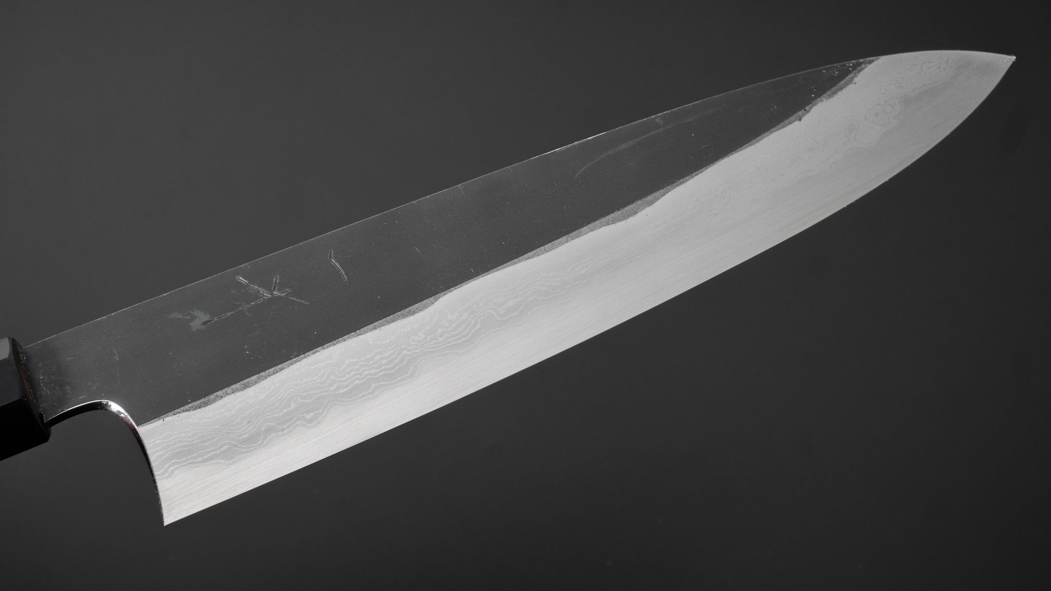 Hitohira Togashi White #1 Kurouchi Damascus Gyuto 240mm Japanese Chef Knife - Premium Burnt Yakusugi Handle - Perfect for Sushi, Meat Cutting & Professional Kitchen Use