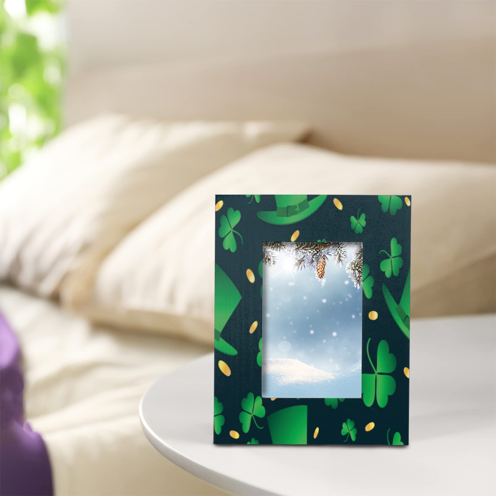 4x6 Clover Irish Wooden Picture Frame - St. Patrick's Day Decor for Family Photos, Office Desk, Baby Pictures & Wedding Memories - Perfect for Farmhouse, Modern Art & Home Decor Display