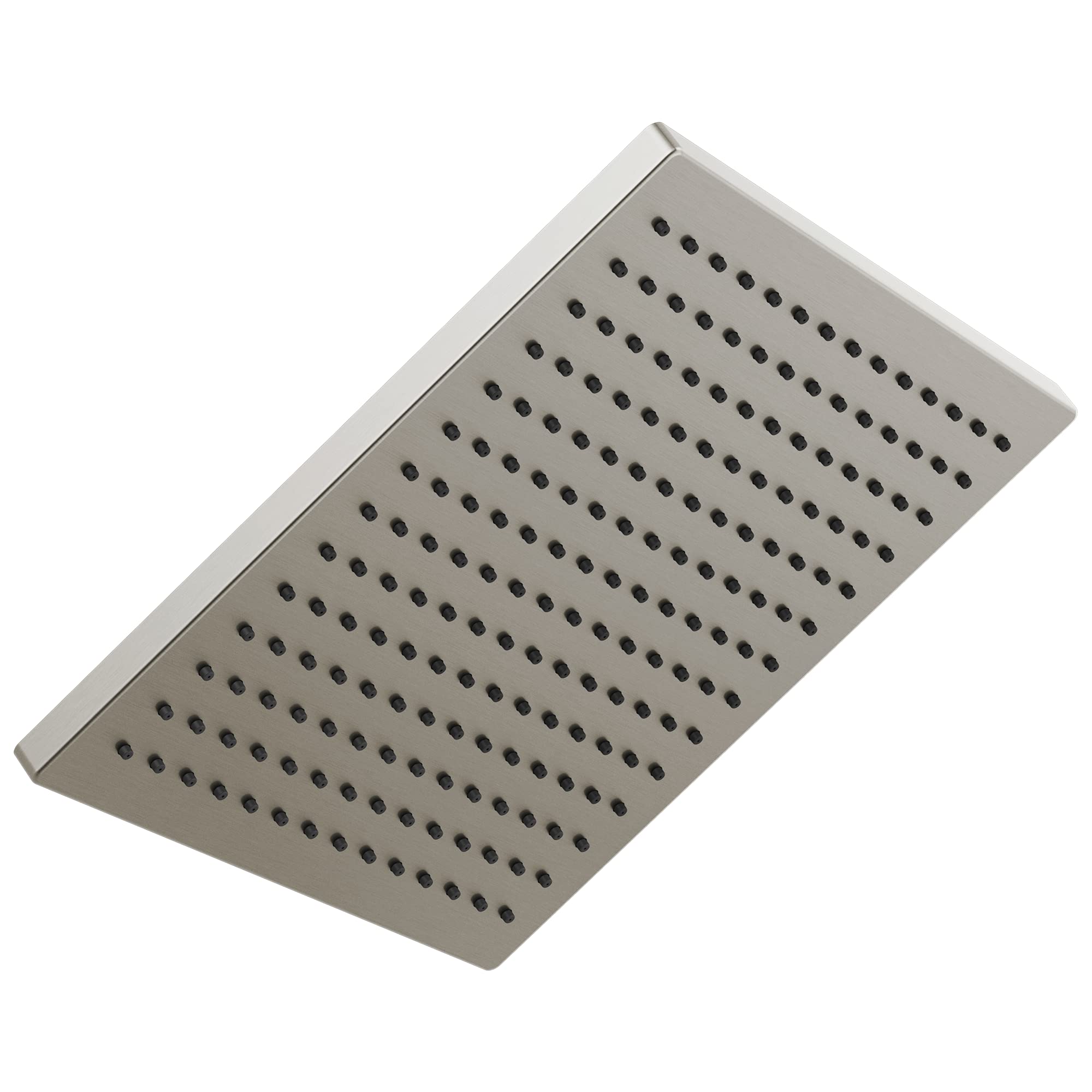 Delta Faucet Single-Spray Raincan Shower Head - Brushed Nickel Square Rainfall Showerhead with 2.5 GPM Flow Rate & Lumicoat Stainless Finish (Model 52159-SS-PR25) - Perfect for Spa-Like Bathroom Relaxation and Modern Home Upgrades