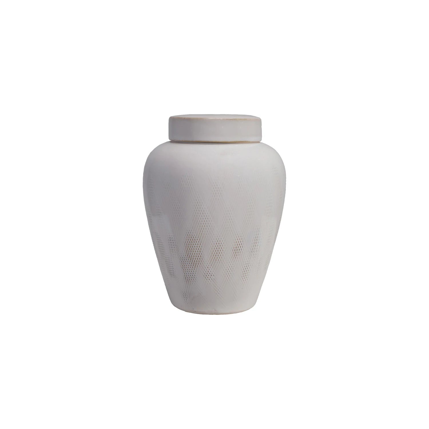 Handcrafted Ceramic Ginger Jar with Intricate Debossed Patterns - Elegant Home Decor for Living Room, Dining Table, or Shelf Display