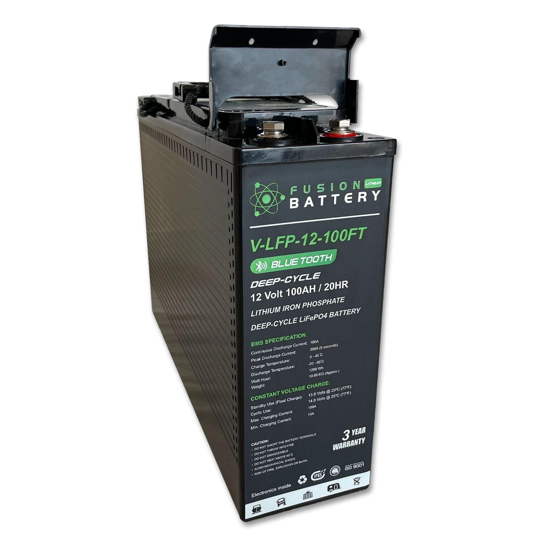 Fusion Slimline Deep Cycle 12V 100AH Lithium Battery - Lightweight & Long-Lasting Power for RVs, Boats, Solar Systems & Off-Grid Applications