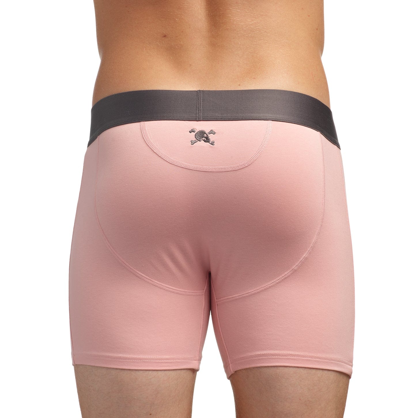 Just the Bones Boxer Briefs for Men - Soft Cotton Stretch Underwear in Pink | Comfortable Everyday Wear & Lounge