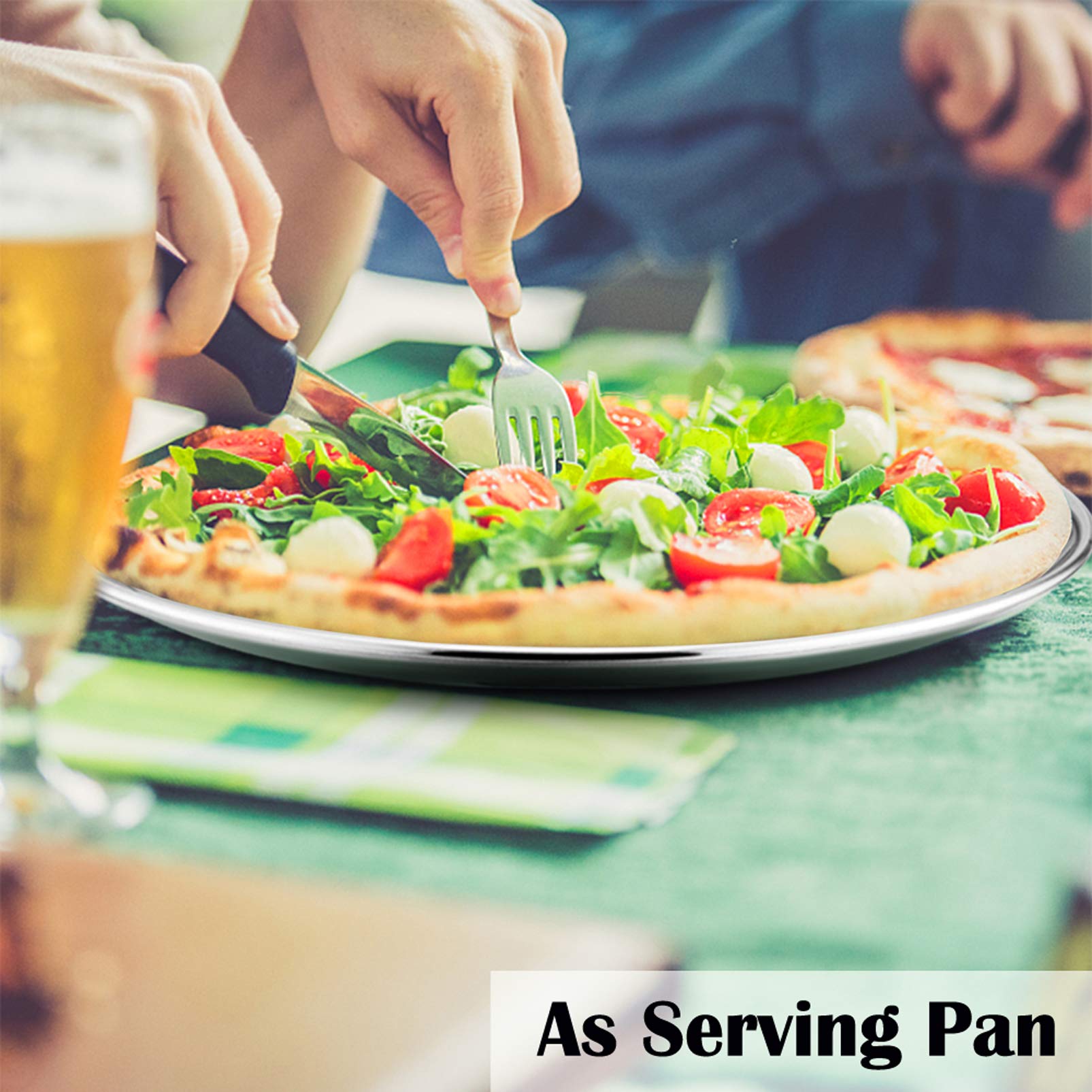 Premium Stainless Steel Pizza Pan - 10 Inch Non-Stick Baking Tray for Homemade Pizza | Oven & Freezer Safe | Healthy, Reusable & Easy Clean | Perfect for Home Kitchen, Restaurants & Outdoor Cooking