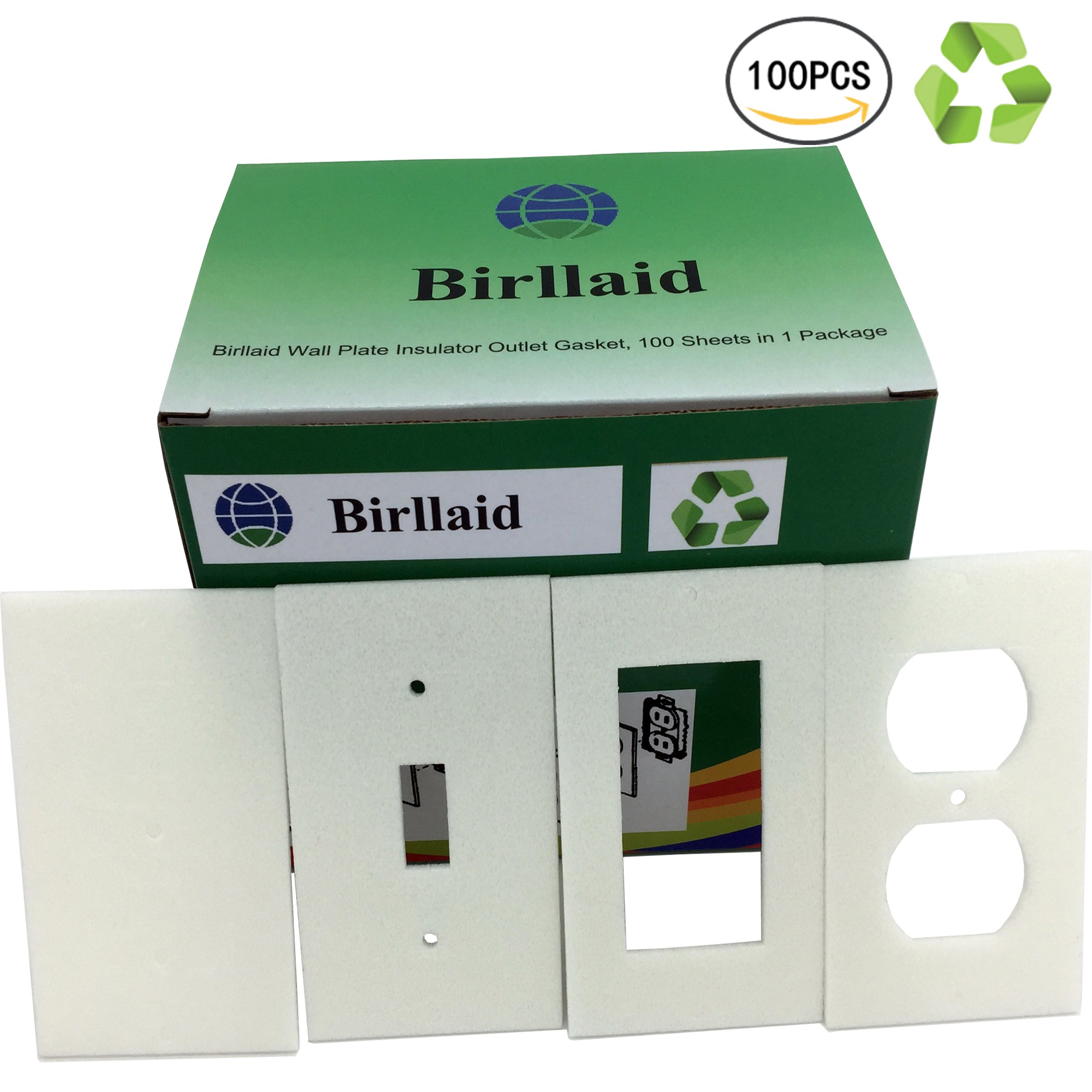 Birllaid Foam Outlet Insulation Gasket Socket Sealers - 100 Pack | Weatherproof Electrical Outlet Covers for Home & Office Safety