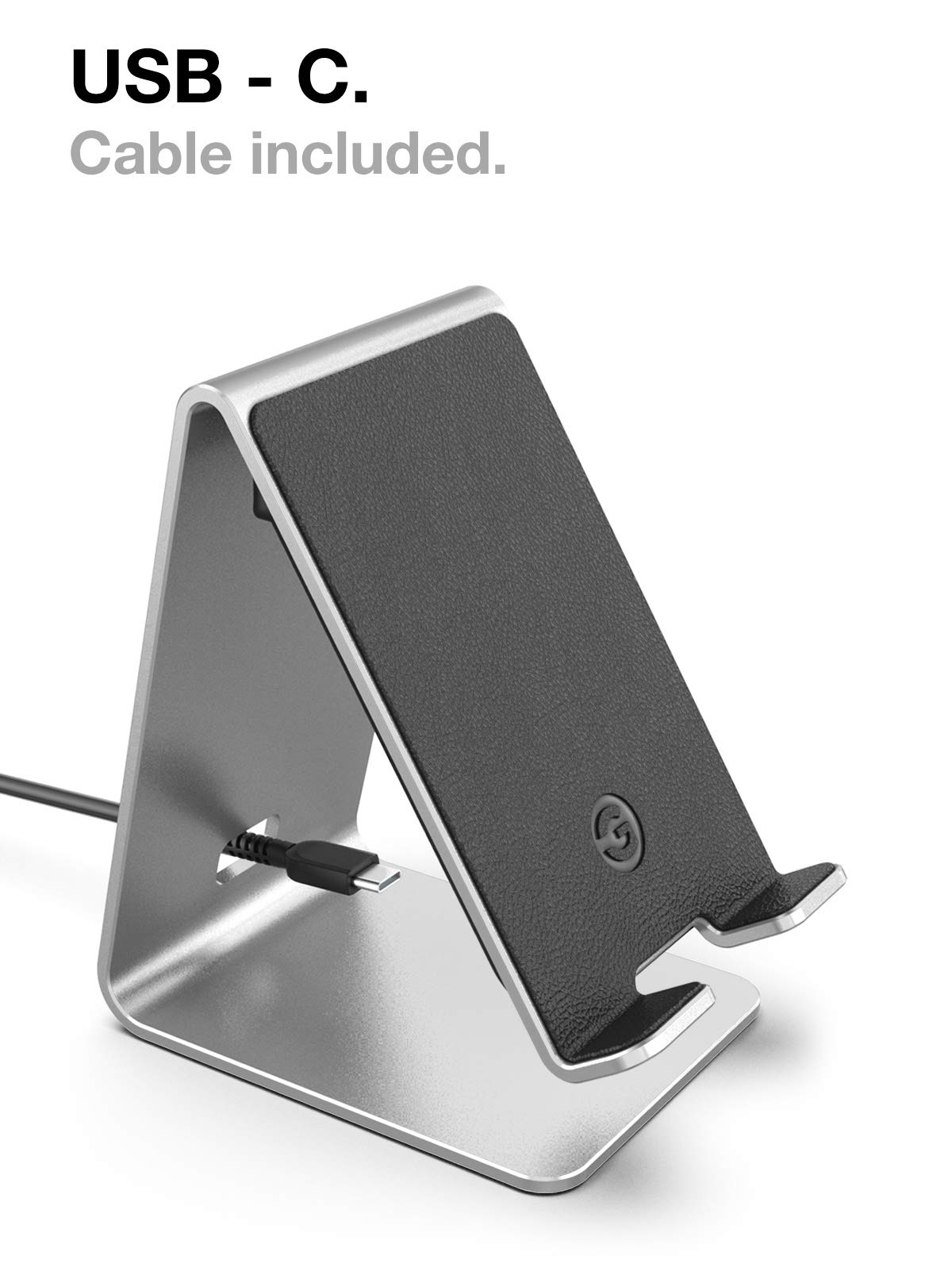 Premium Encased PowerStand Wireless Charging Stand with Adjustable Dimmable LED Backlights - Fast Qi-Certified Desktop Charger for iPhone 15/14/13, Samsung Galaxy S23/S22, Android Phones (Aluminum Silver) - Perfect for Home Office, Nightstand & Travel Charging Station