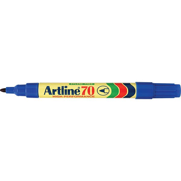 Artline 70 Permanent Marker Bullet Tip Blue - Pack of 12 - Ideal for Office, School, Art Projects & Labeling