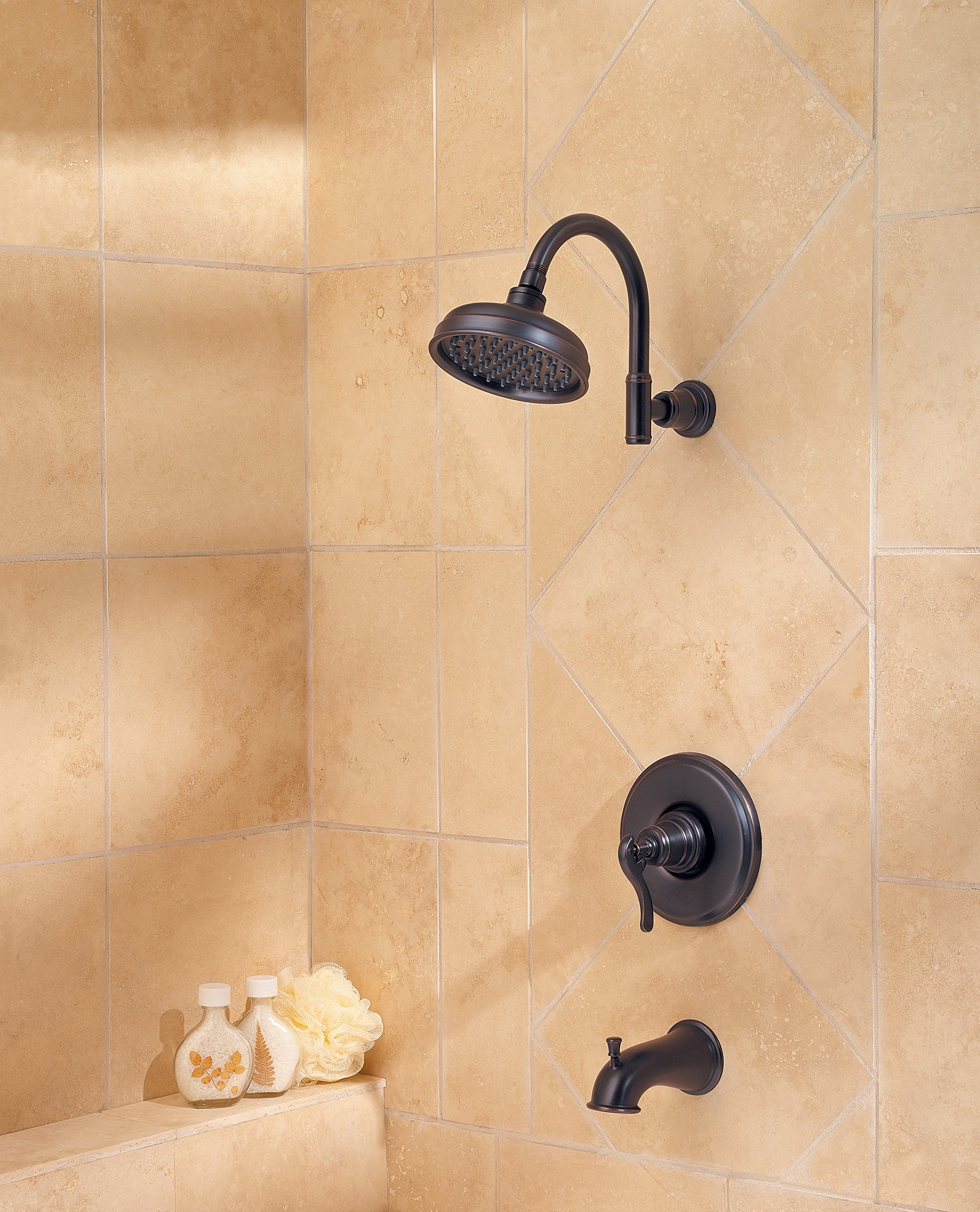 Pfister LG89-8YPY Ashfield 1.8 GPM Tub & Shower Trim Kit in Tuscan Bronze - Perfect for Bathroom Renovation & Modern Home Upgrade
