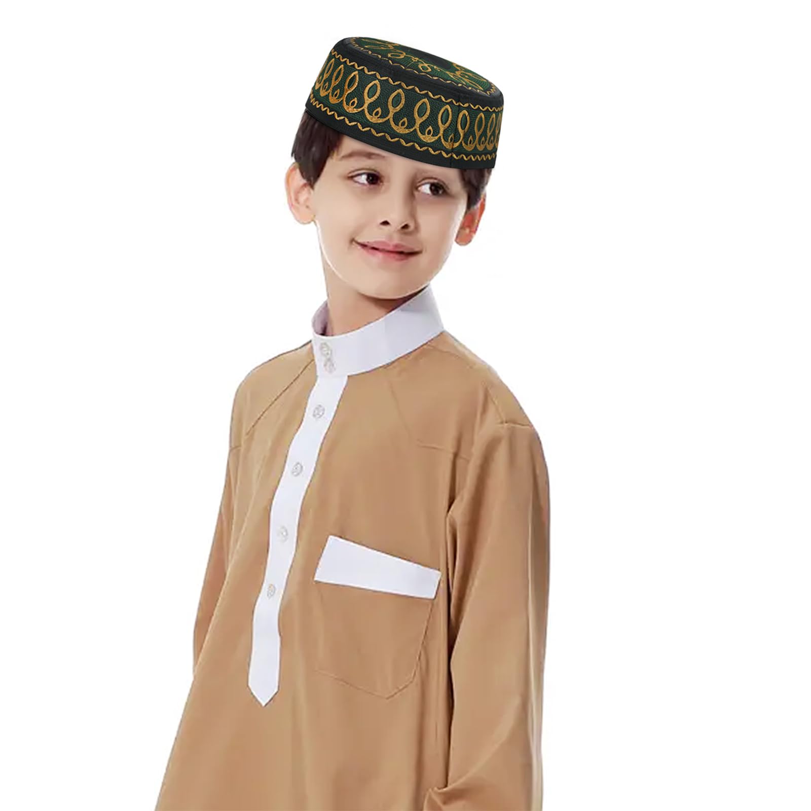Men's Muslim Prayer Kufi Hat - Embroidered Islamic Skull Cap for Prayer & Daily Wear - Traditional Kufi, Takke, Kofia Topi for Men & Boys - Perfect for Mosque, Home Worship & Cultural Events