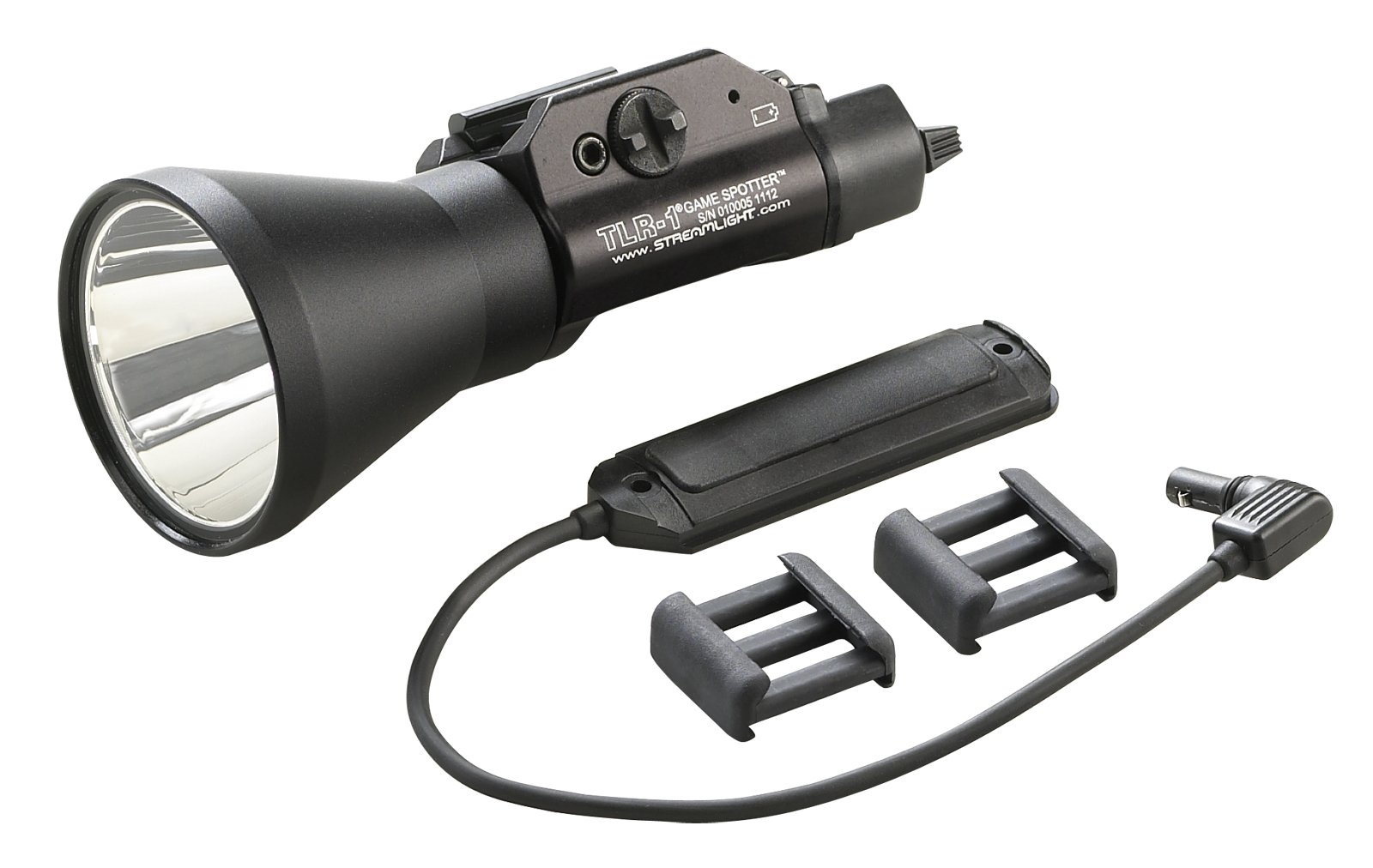 Streamlight 69228 TLR-1 150-Lumen Tactical Flashlight - Green LED Hunting Light with Picatinny Rail Mount for Pistols & Rifles | Includes Remote Switch & Rail Locating Keys | Perfect for Game Spotting, Night Hunting & Tactical Operations