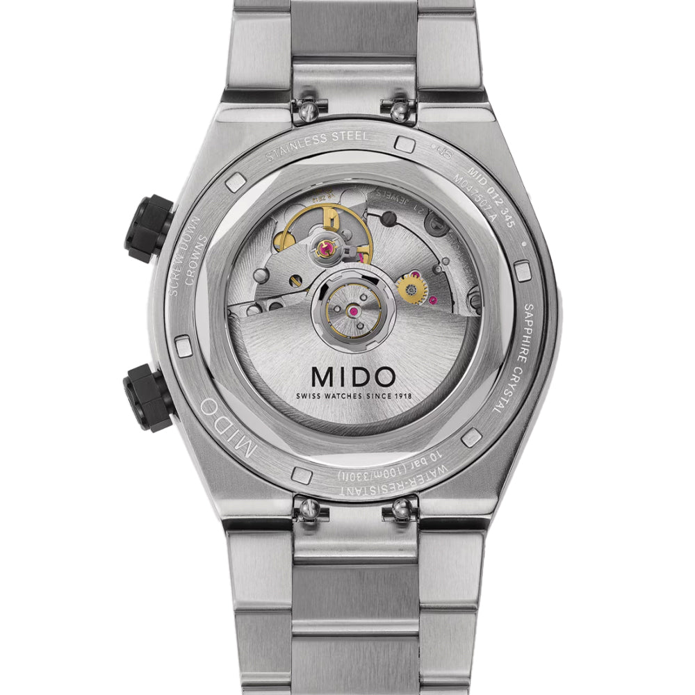 Multifort 8 Two Crowns Automatic 40mm Black Stainless Steel Watch for Men - Luxury Dress & Casual Timepiece for Business, Office & Everyday Wear