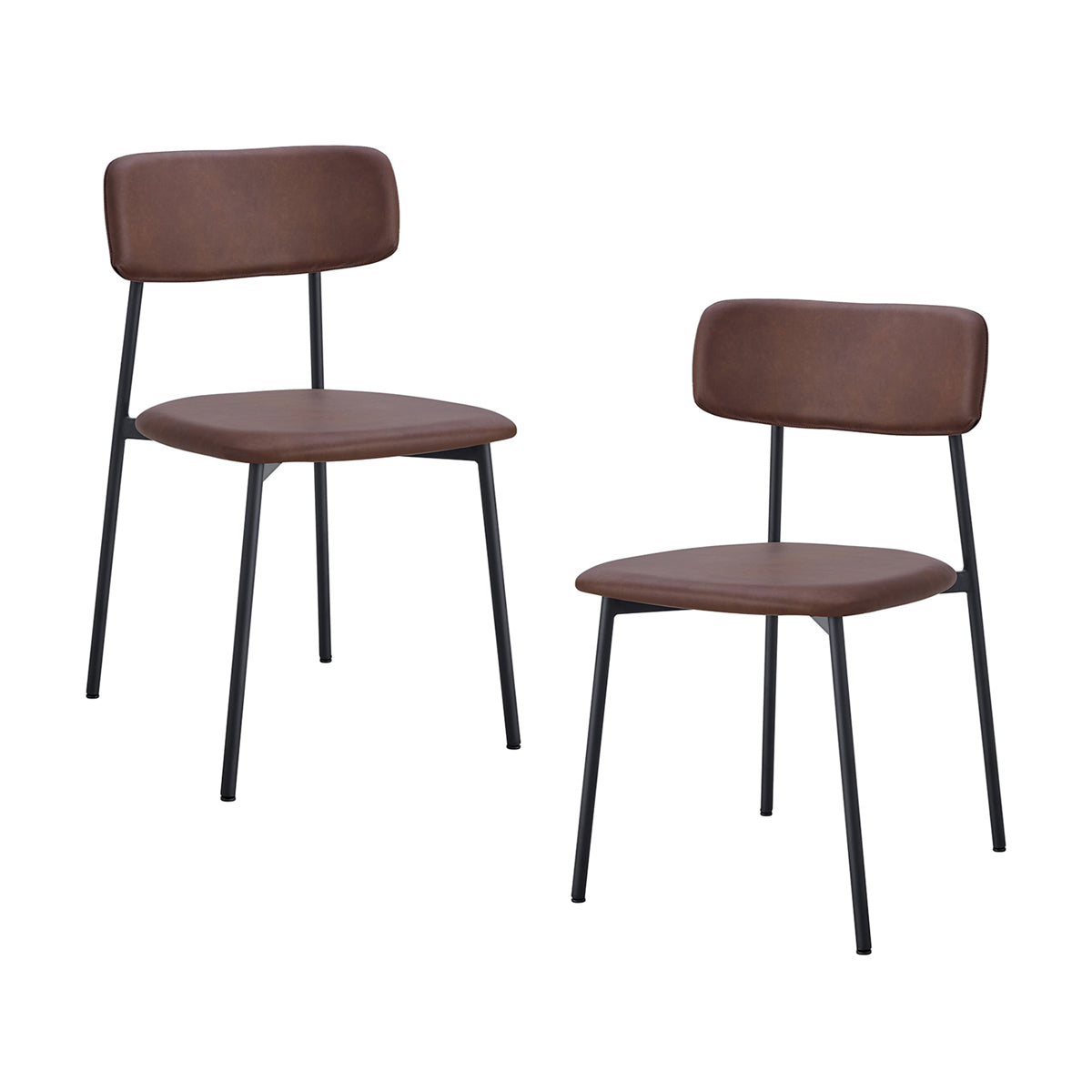 Bailey Leatherette Dining Chairs Set of 2 - Modern PU Leather Upholstered Side Chairs for Kitchen, Dining Room, or Office - Comfortable & Stylish Seating Solution