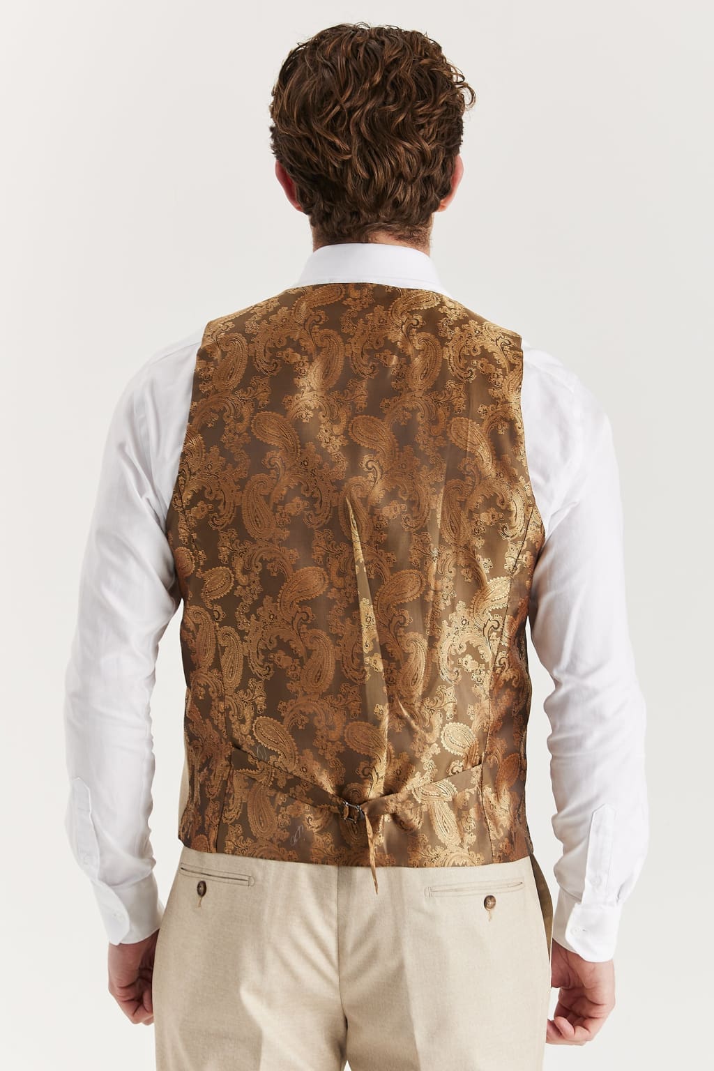 Belmont Men's Beige Waistcoat Vest - Slim Fit Formal Waistcoat for Weddings, Business & Special Occasions