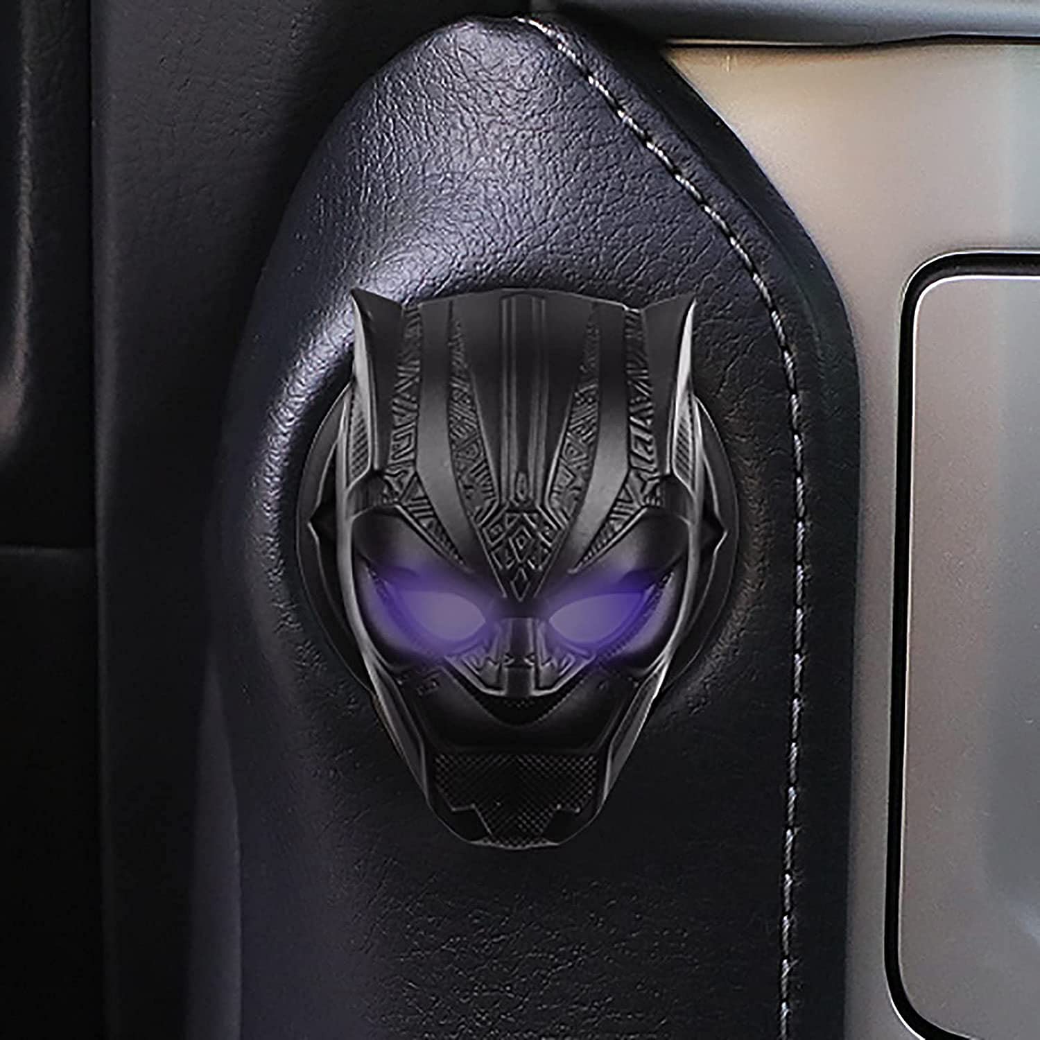 3D Black Panther Car Engine Start Stop Button Cover - Replacement Ignition Key Ring Protector for Interior Accessories | Perfect for Jeep, BMW, Audi & Sports Cars