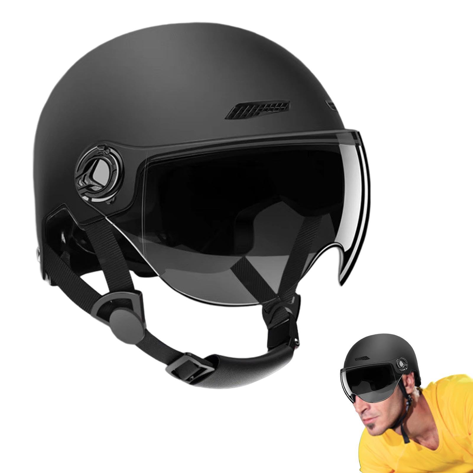 Unisex Bicycle Helmet with Electric Visor - High Protection Adult Helmet for Electric Bikes, Scooters & Skateboards (54-62cm) - Perfect for Commuting, Urban Riding & Outdoor Adventures