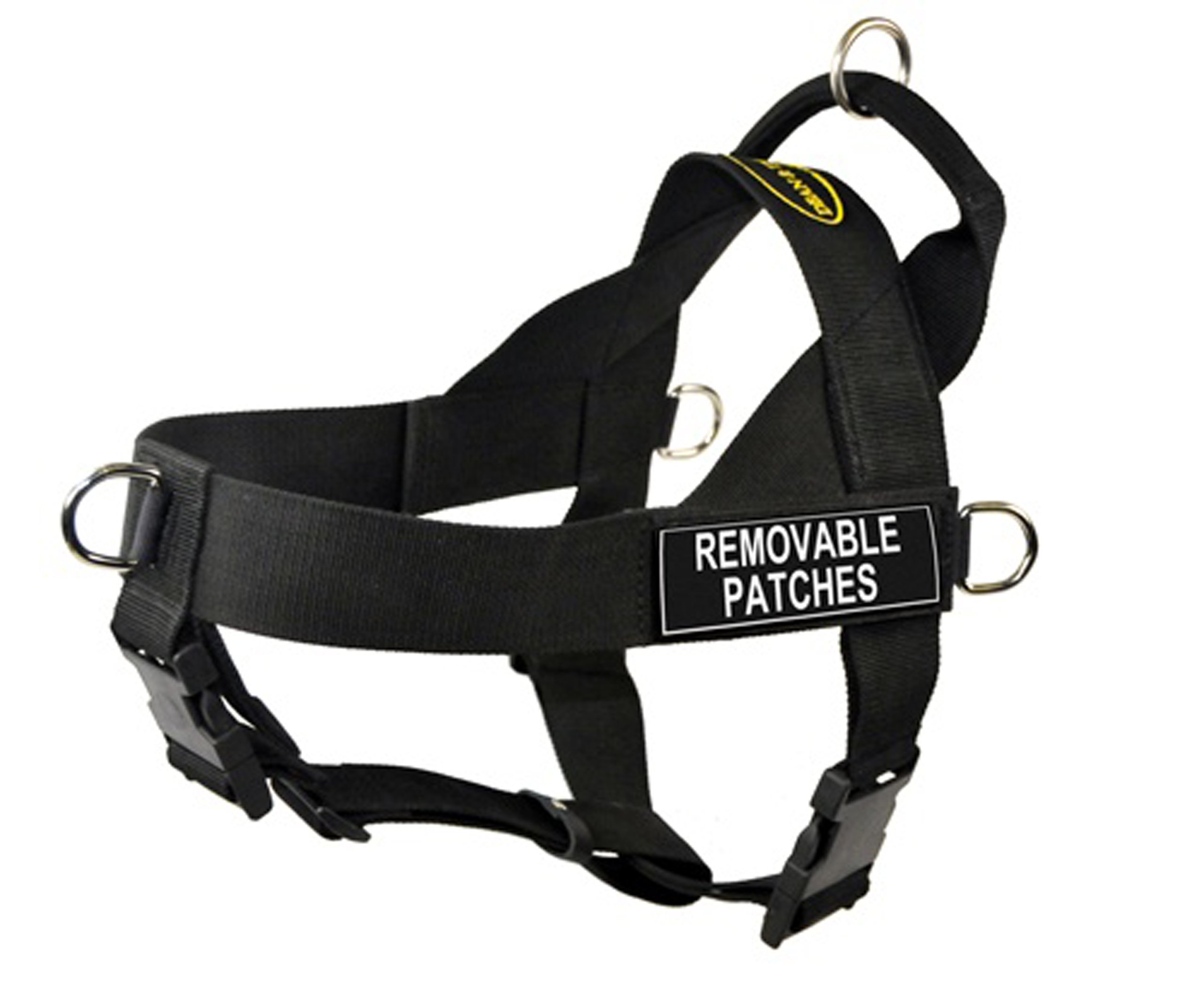 DT No Pull Dog Harness - Reflective Adjustable Pet Vest with Clear Patches, Black X-Small (21-25 Inch Girth) for Small Dogs - Perfect for Walking, Training & Outdoor Adventures