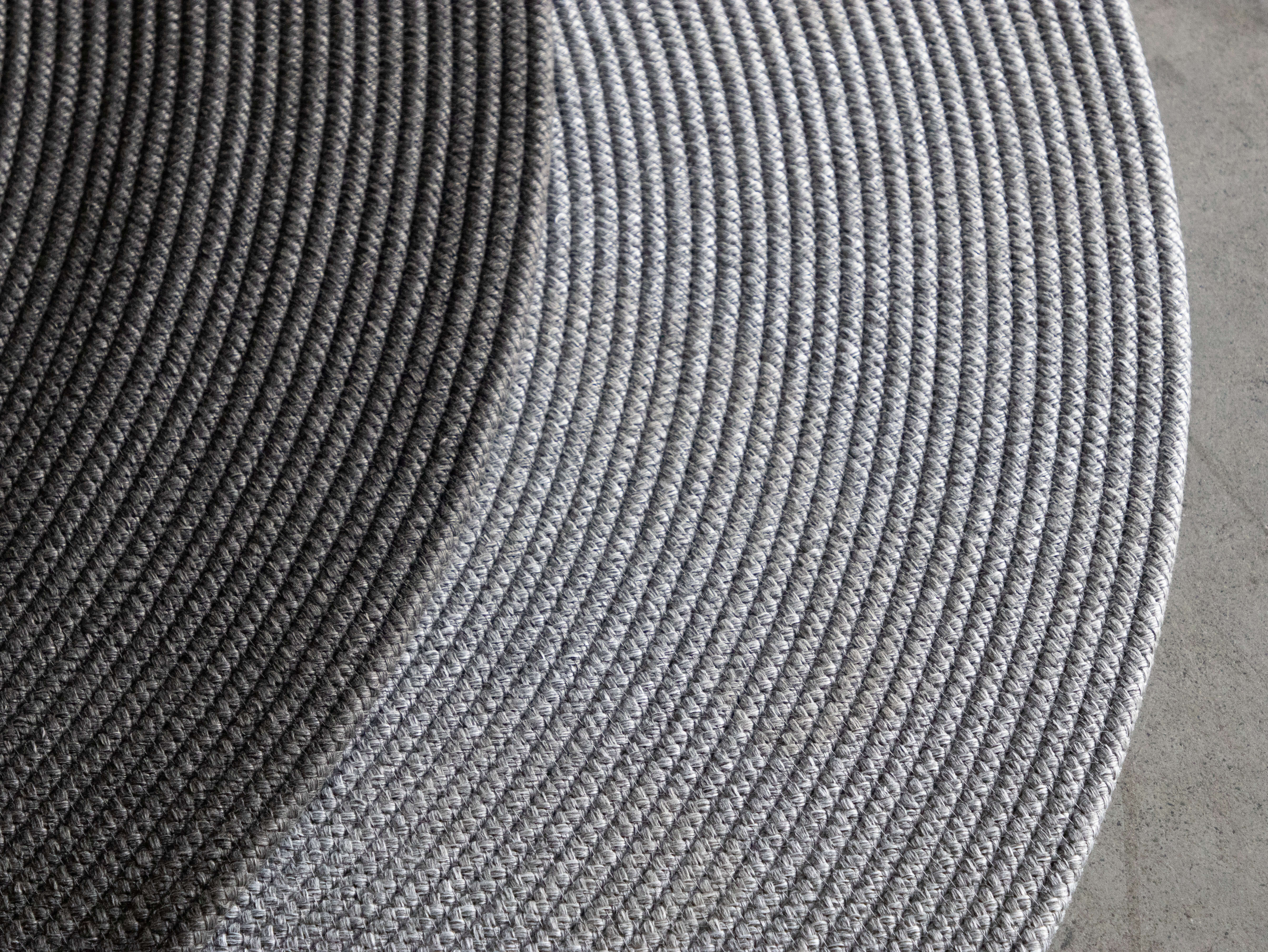 Monaco Olefin Premium Outdoor Rug - Charcoal Haze - 5ft Round Waterproof Patio Rug for Deck, Poolside & Garden - Durable All-Weather Floor Mat
