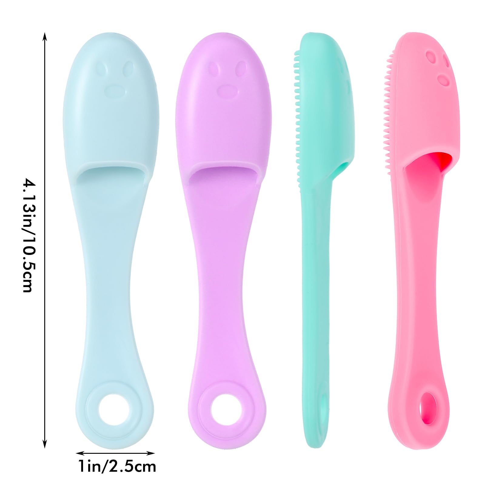 4 Pack Dog Finger Toothbrush Set - Soft Bristle Pet Dental Care Kit for Dogs & Cats - Food Grade Silicone Finger Brush Fits Most Sizes - Perfect for Daily Teeth Cleaning & Oral Hygiene at Home