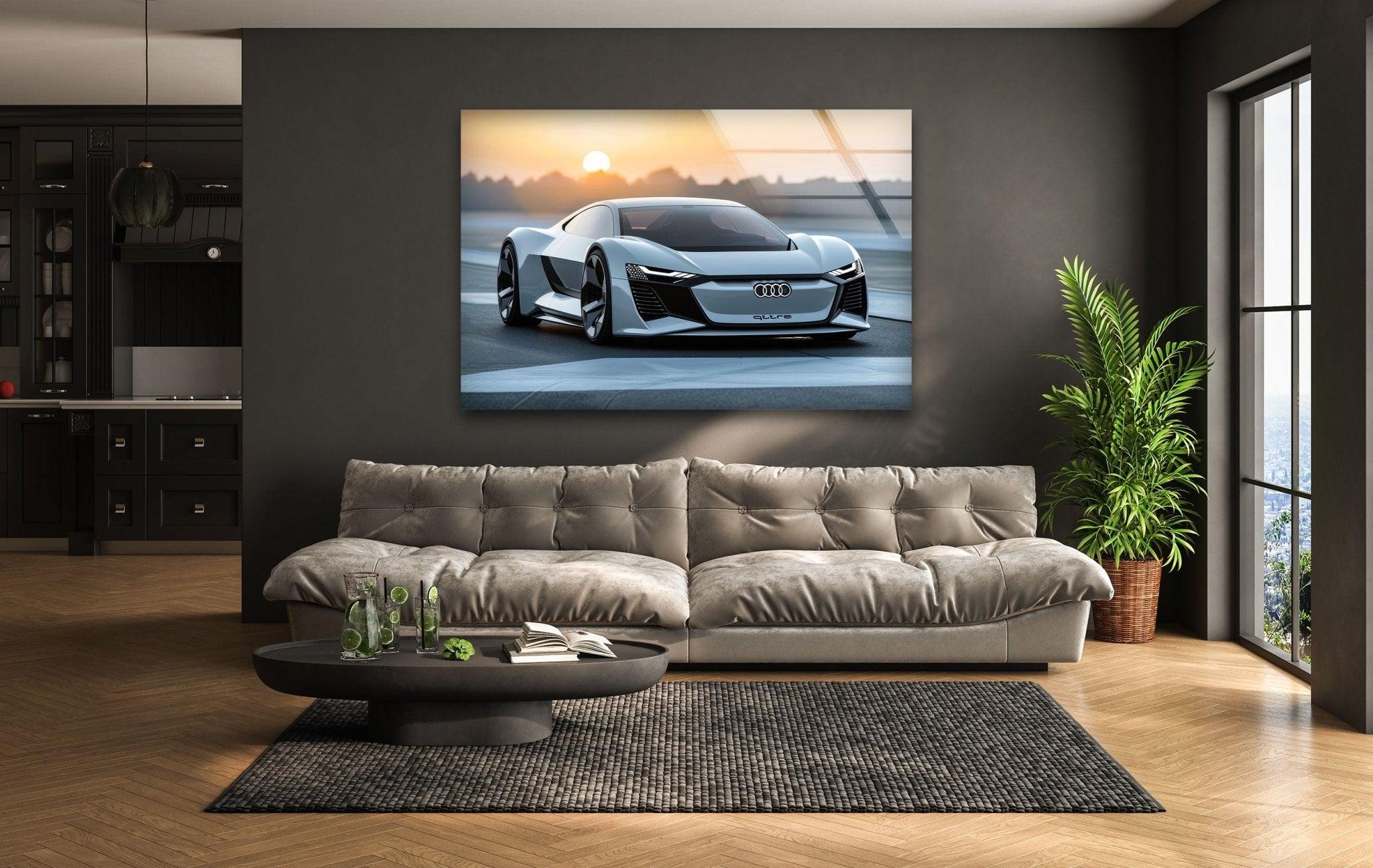 Audi Car Glass Wall Art - Premium Automotive Decor for Home & Office - Perfect for Car Enthusiasts & Gift Giving
