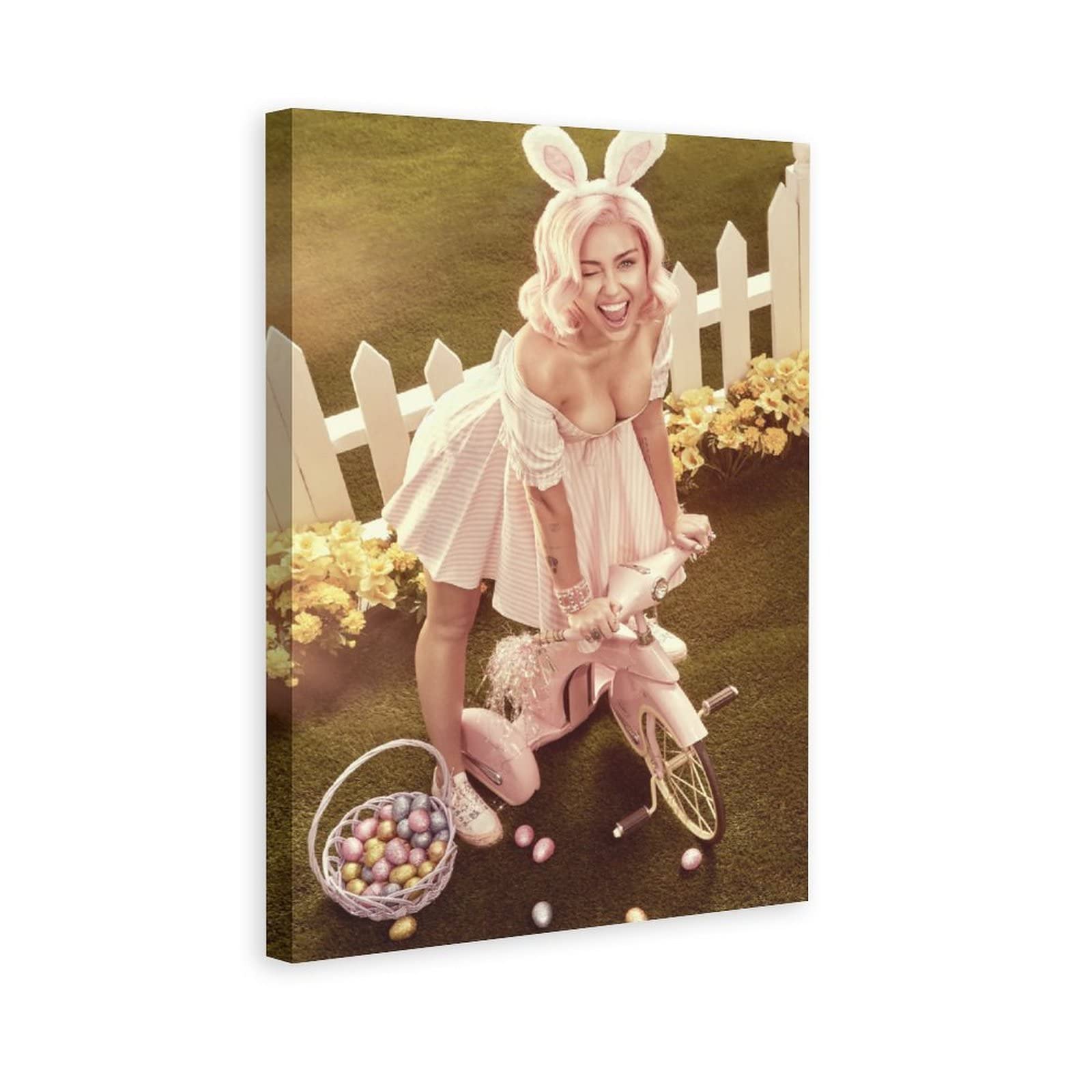 Famous Rock Singer Miley Cyrus Canvas Poster - Sexy & Beautiful Wall Art Print for Bedroom, Living Room, Office Decor | Perfect Gift for Music Fans & Home Decoration